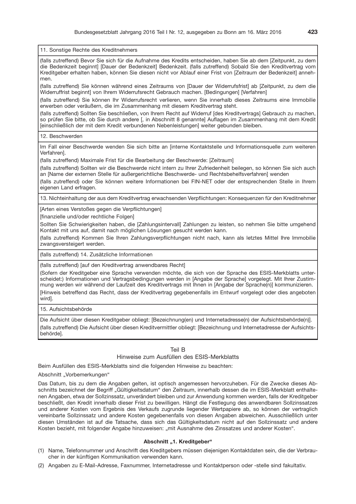 BGBl. 2016, Seite 423 — Originalseite als Abbildung