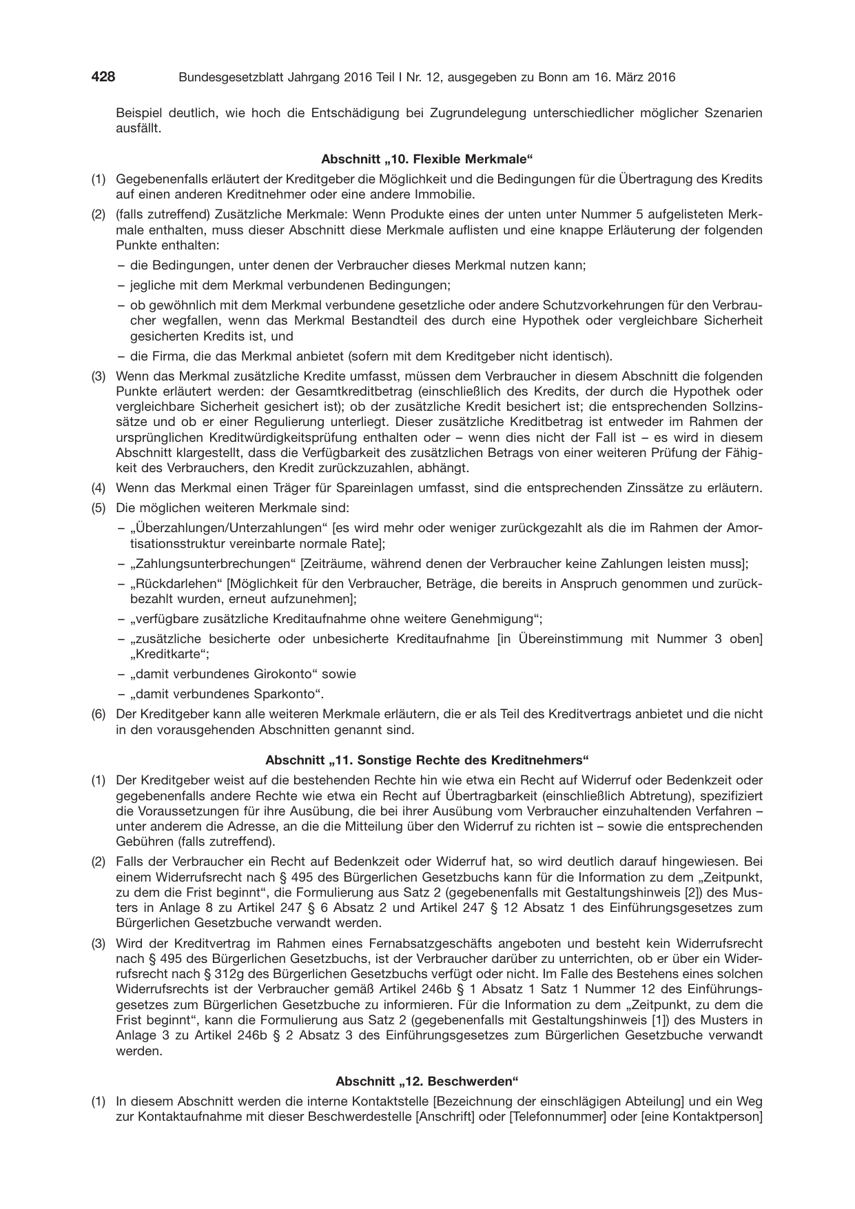 BGBl. 2016, Seite 428 — Originalseite als Abbildung