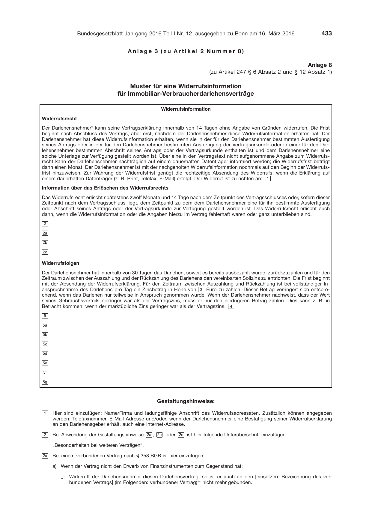 BGBl. 2016, Seite 433 — Originalseite als Abbildung