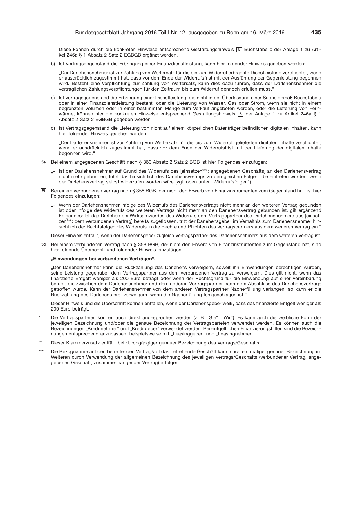 BGBl. 2016, Seite 435 — Originalseite als Abbildung