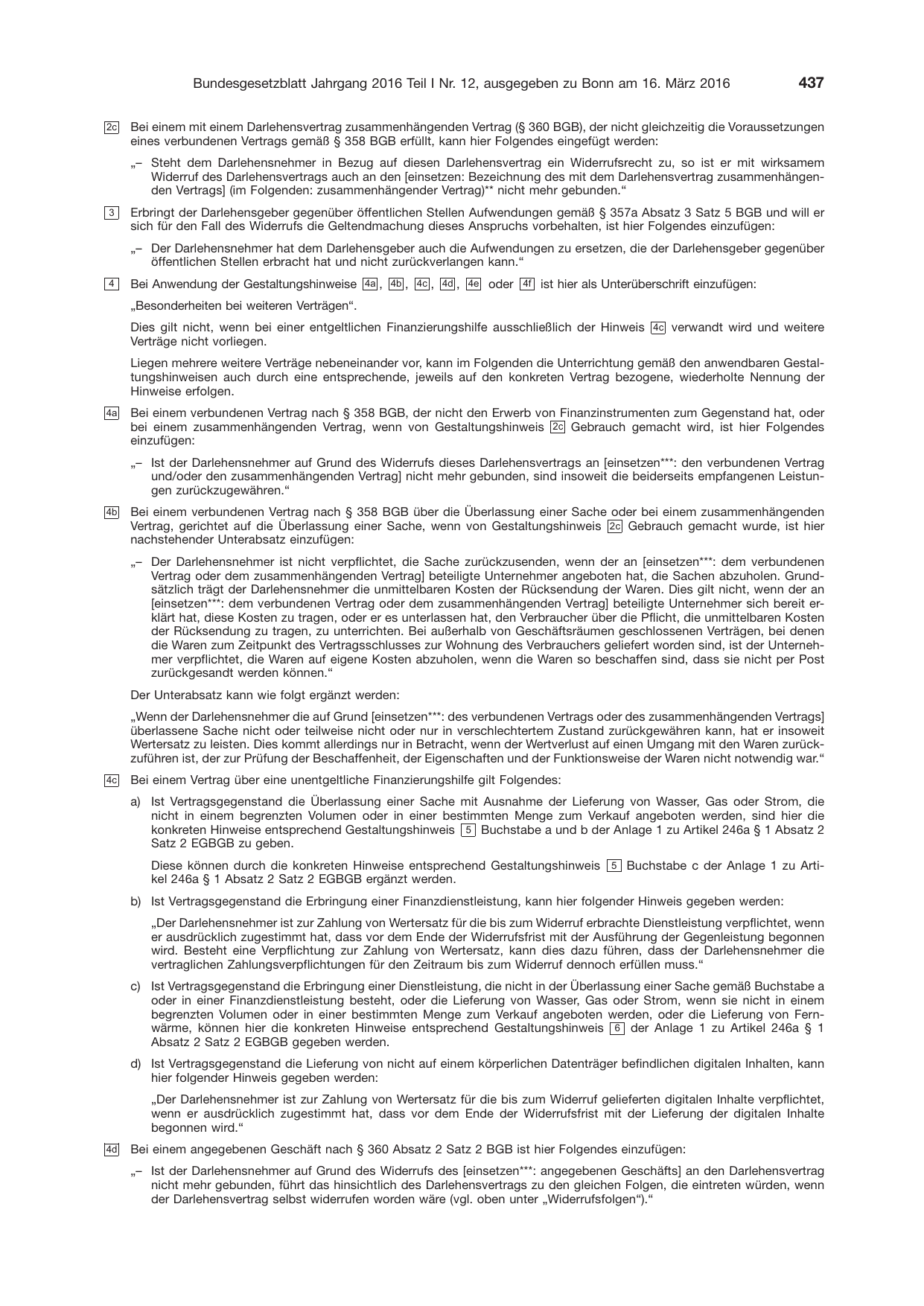 BGBl. 2016, Seite 437 — Originalseite als Abbildung