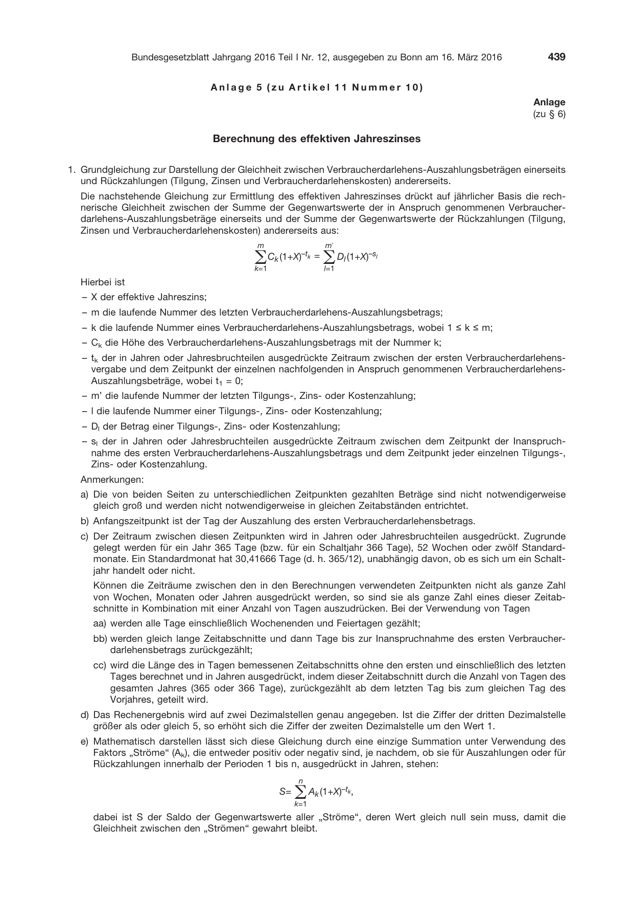 BGBl. 2016, Seite 439 — Originalseite als Abbildung