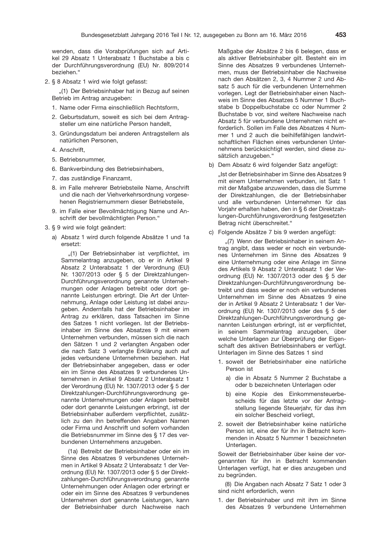 BGBl. 2016, Seite 453 — Originalseite als Abbildung