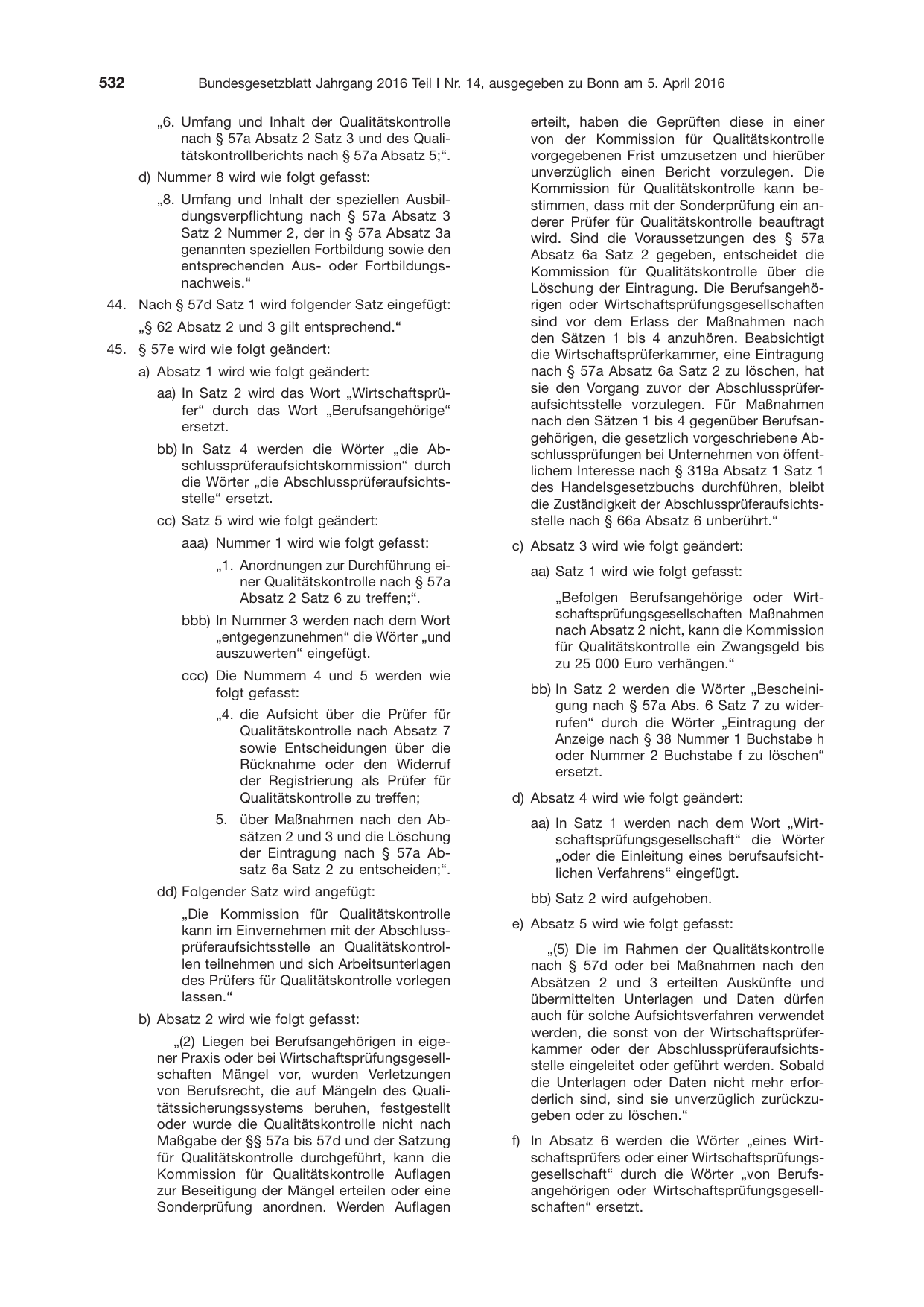BGBl. 2016, Seite 532 — Originalseite als Abbildung