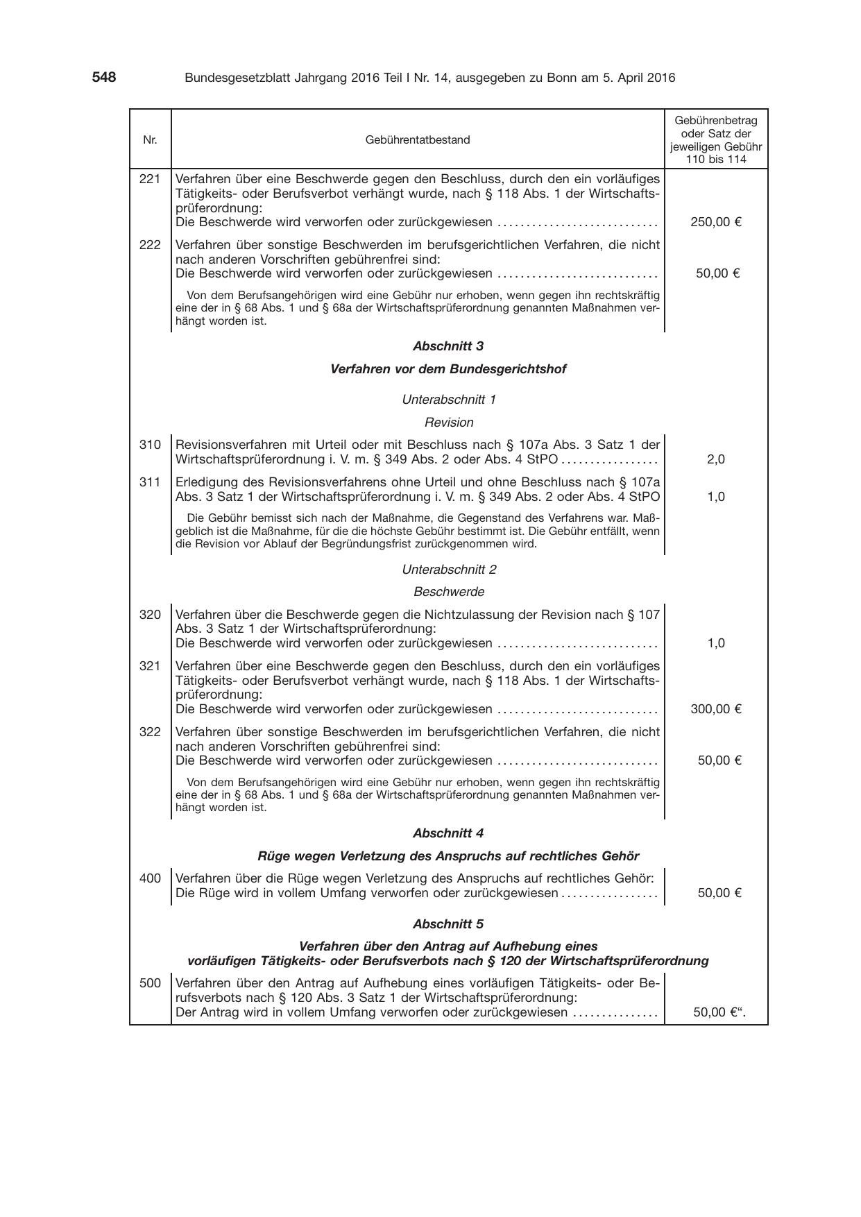 BGBl. 2016, Seite 548 — Originalseite als Abbildung