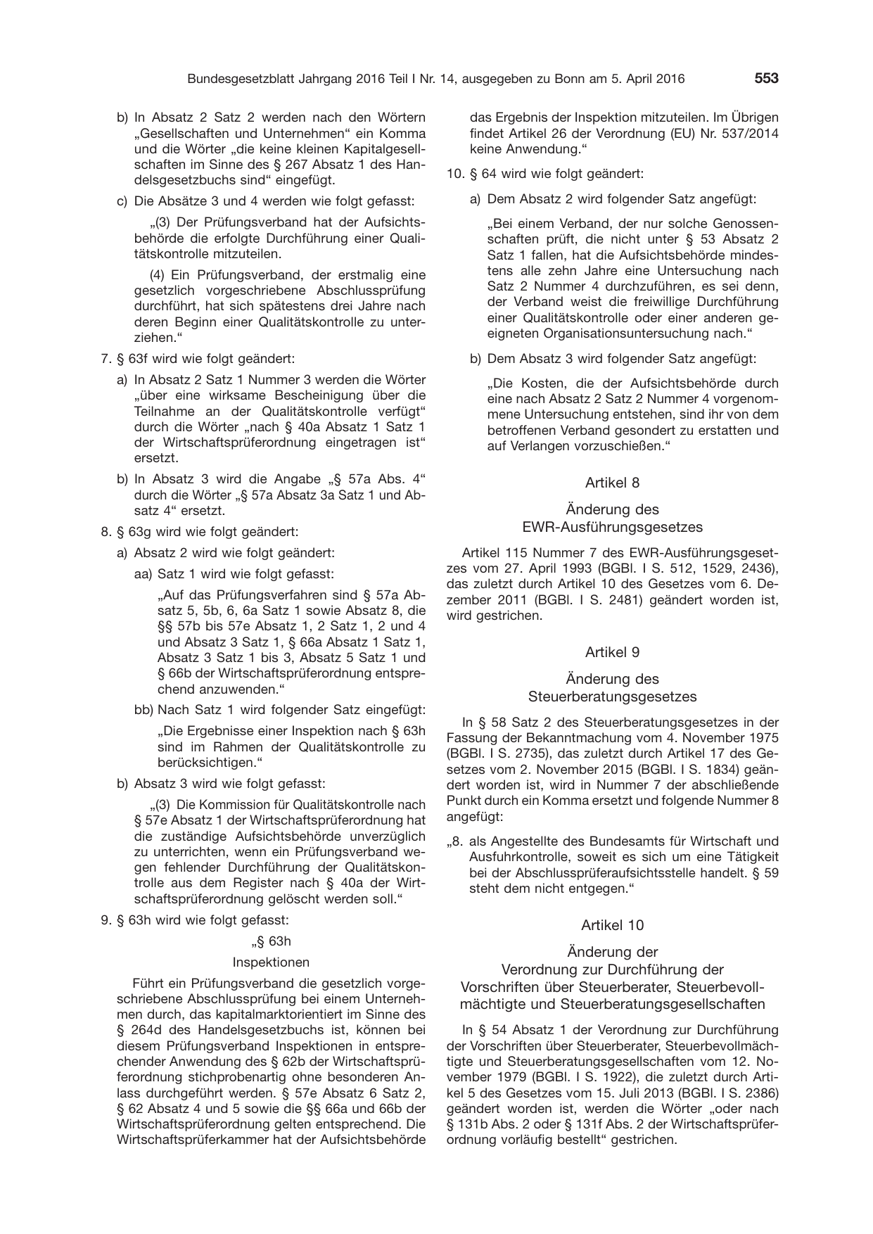 BGBl. 2016, Seite 553 — Originalseite als Abbildung
