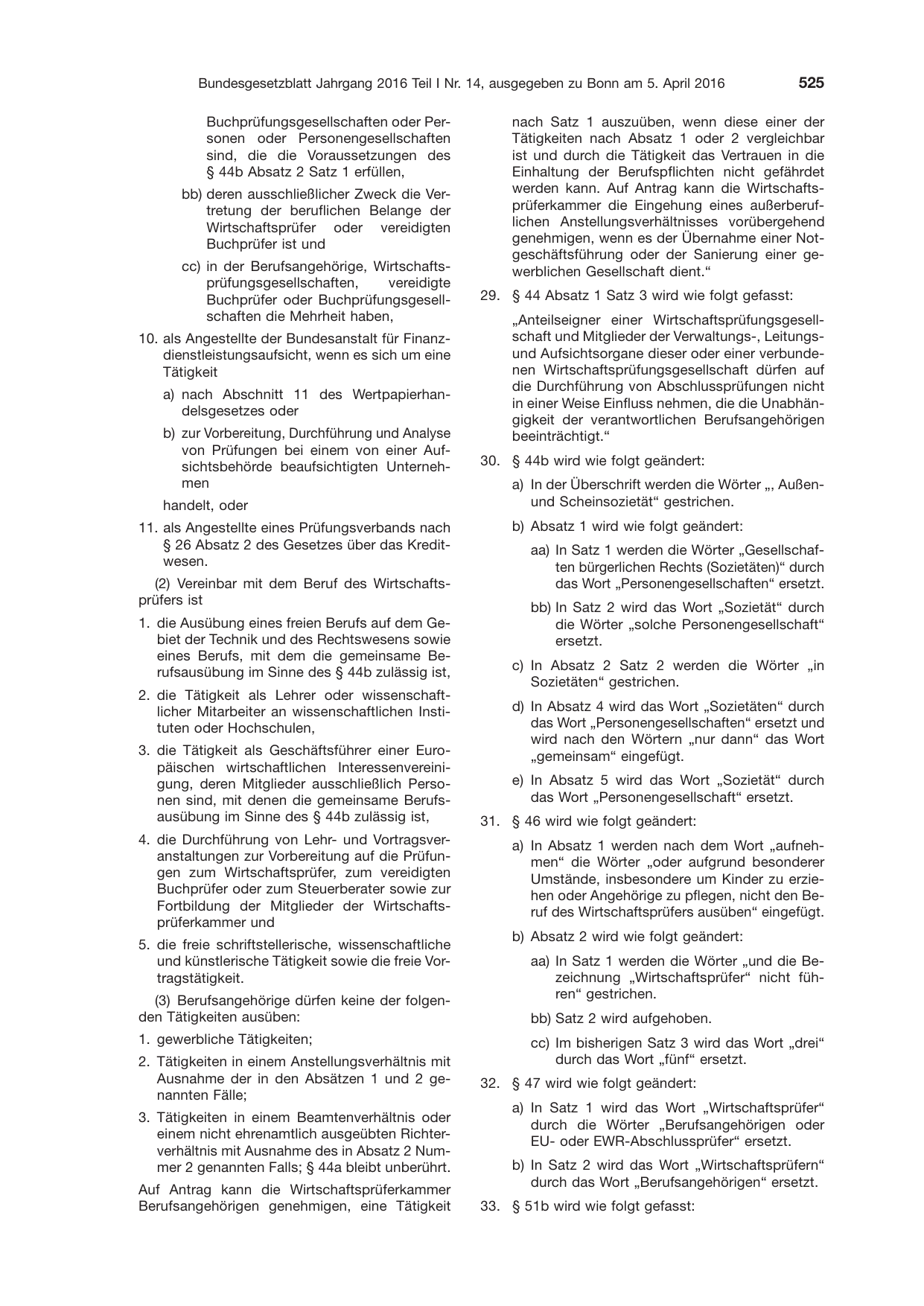 BGBl. 2016, Seite 525 — Originalseite als Abbildung