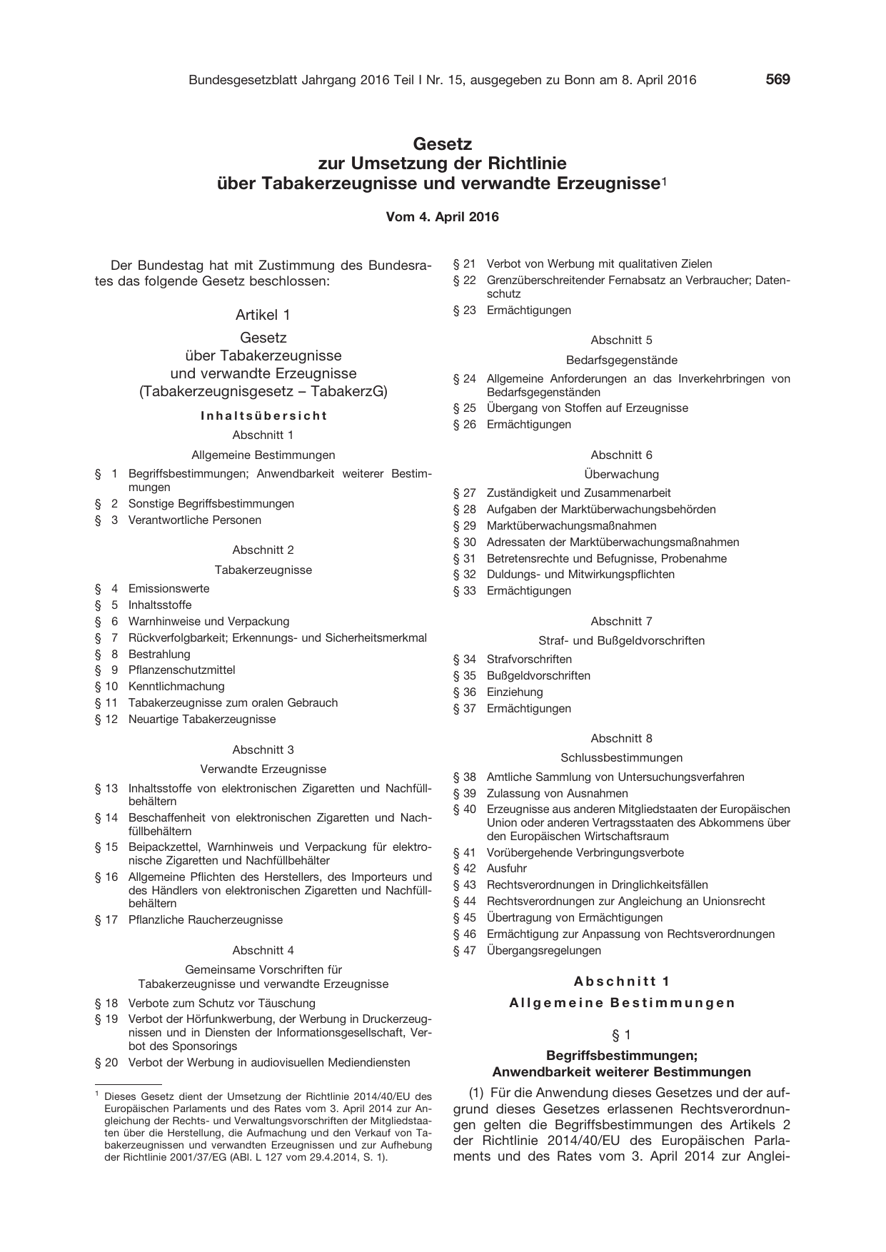 BGBl. 2016, Seite 569 — Originalseite als Abbildung