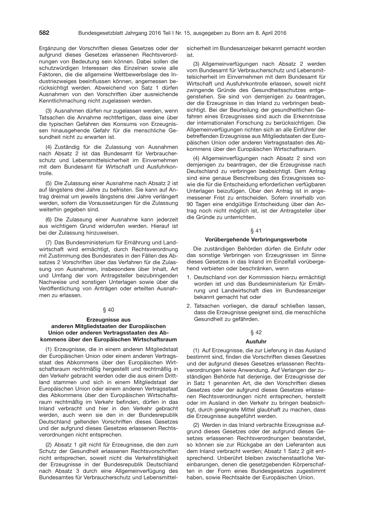 BGBl. 2016, Seite 582 — Originalseite als Abbildung