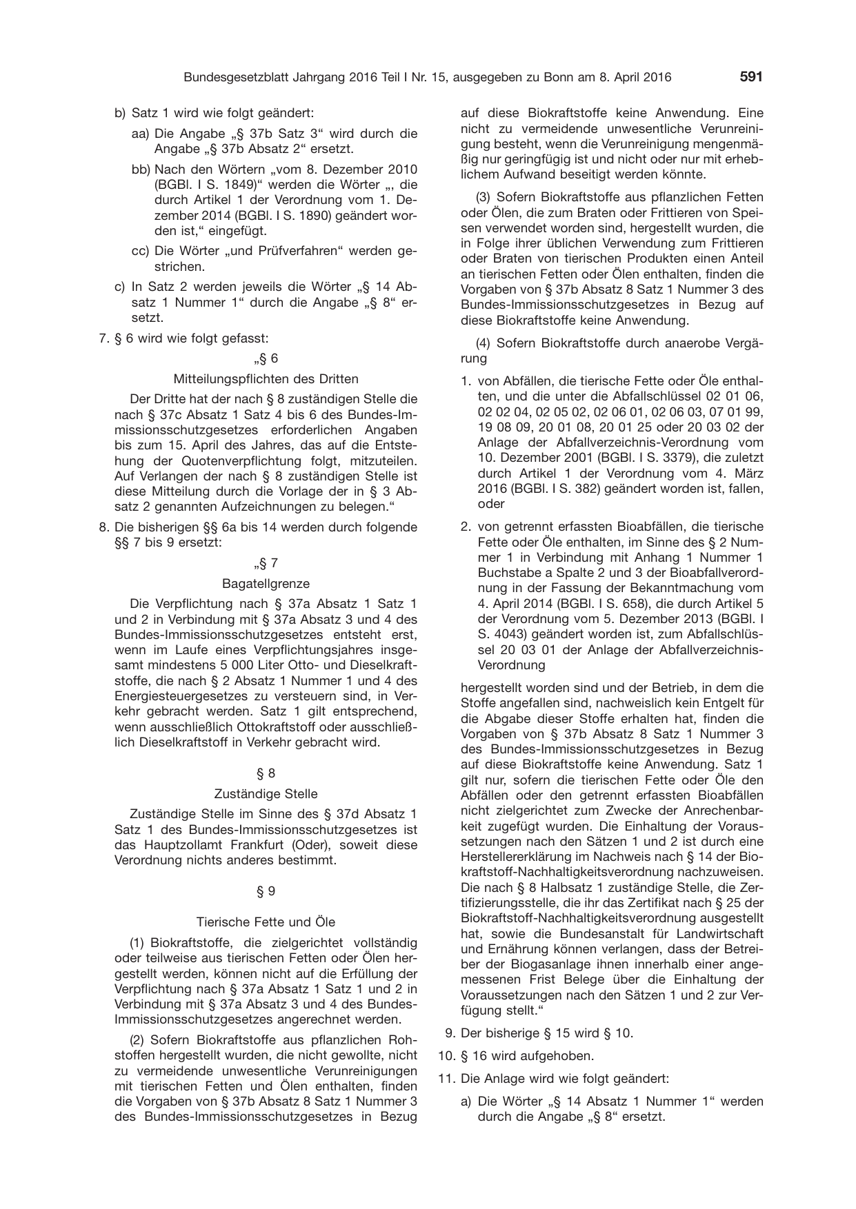 BGBl. 2016, Seite 591 — Originalseite als Abbildung