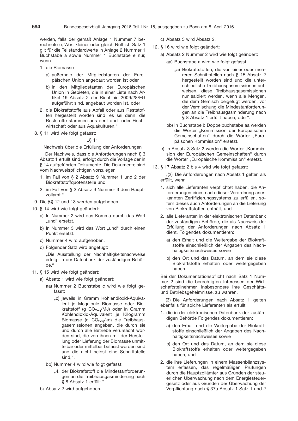 BGBl. 2016, Seite 594 — Originalseite als Abbildung