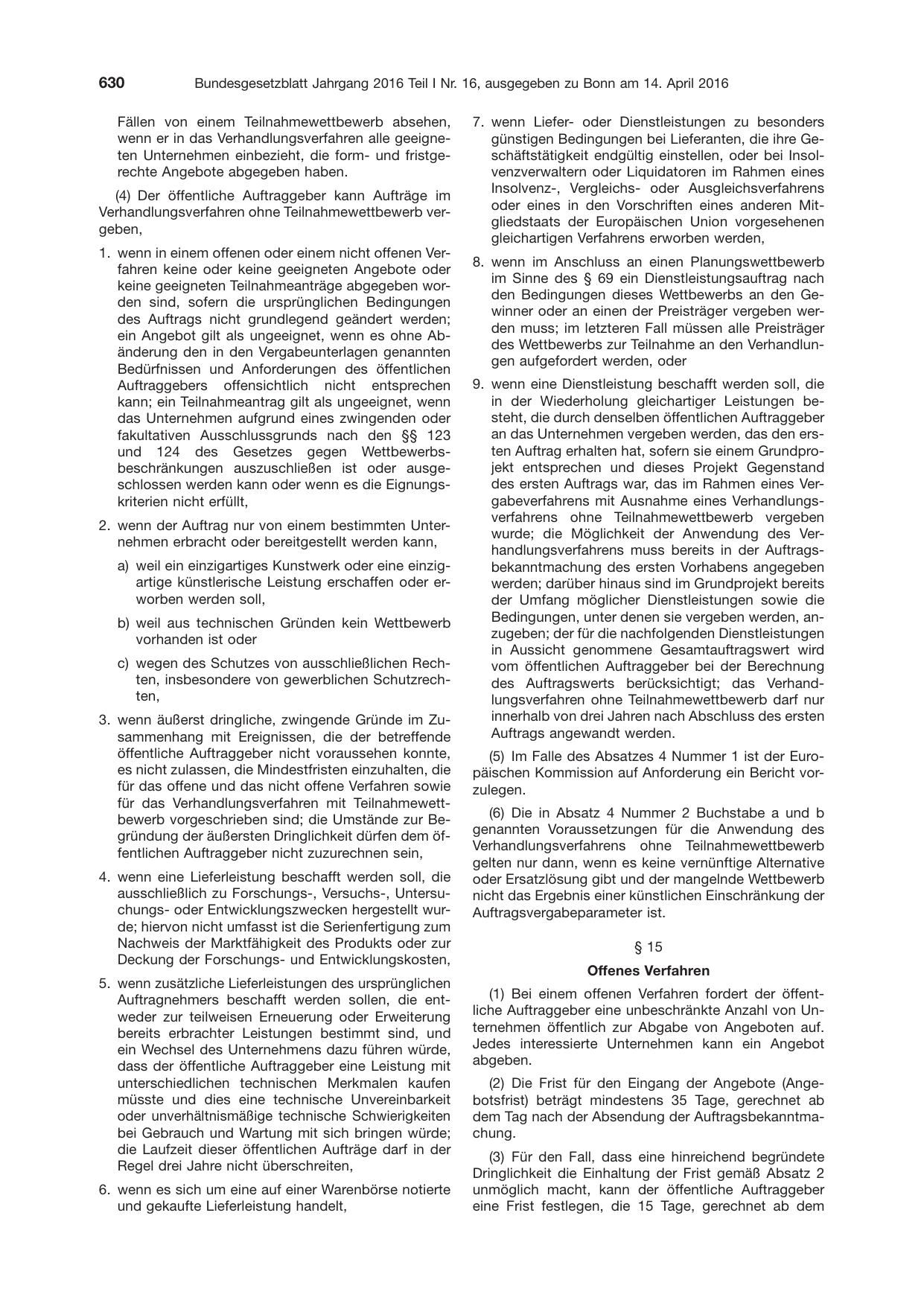 BGBl. 2016, Seite 630 — Originalseite als Abbildung