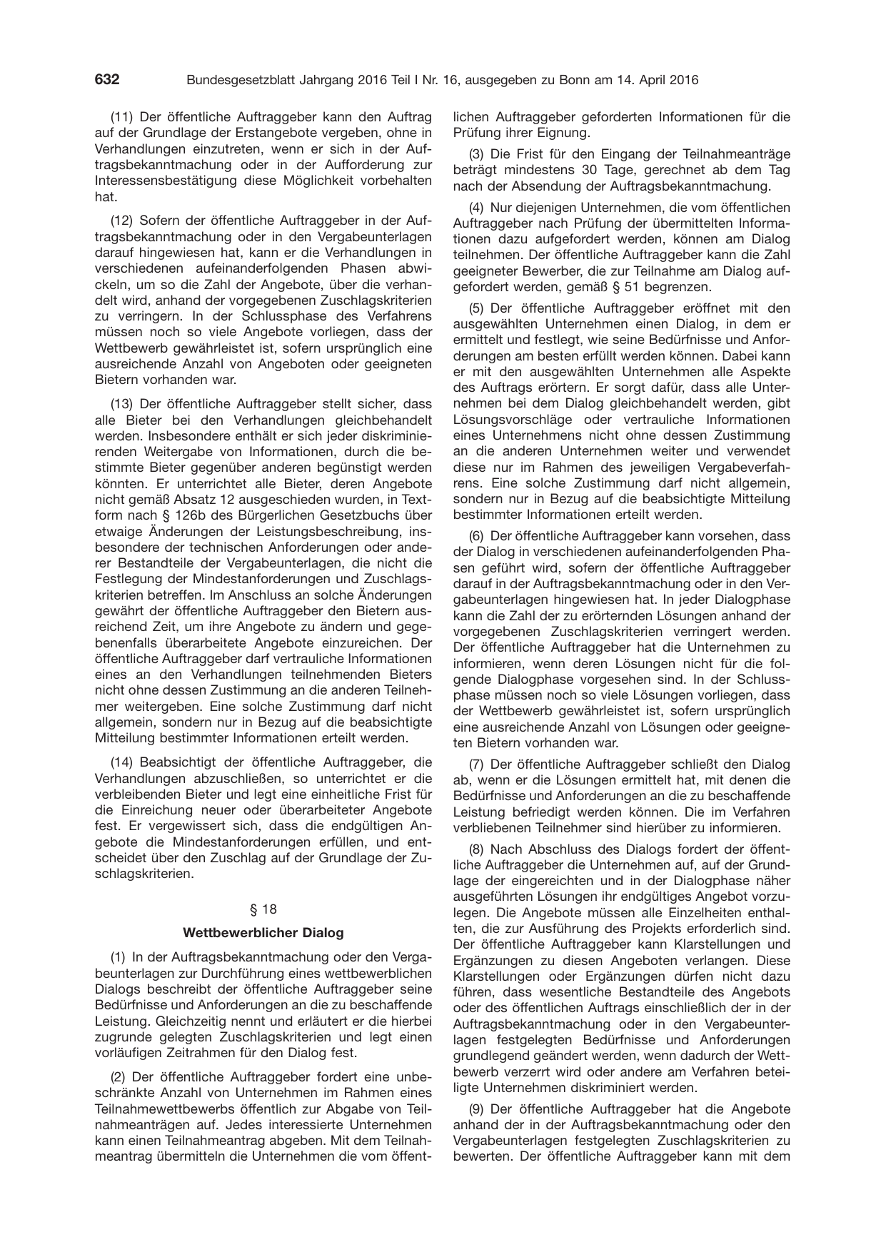 BGBl. 2016, Seite 632 — Originalseite als Abbildung