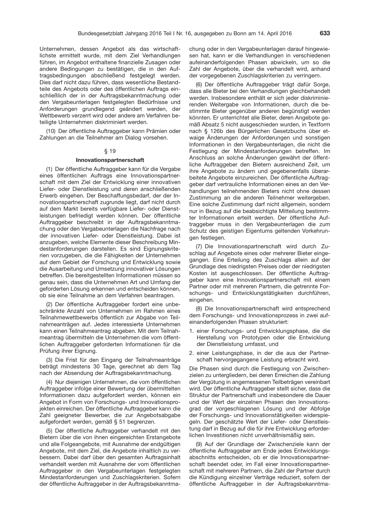 BGBl. 2016, Seite 633 — Originalseite als Abbildung