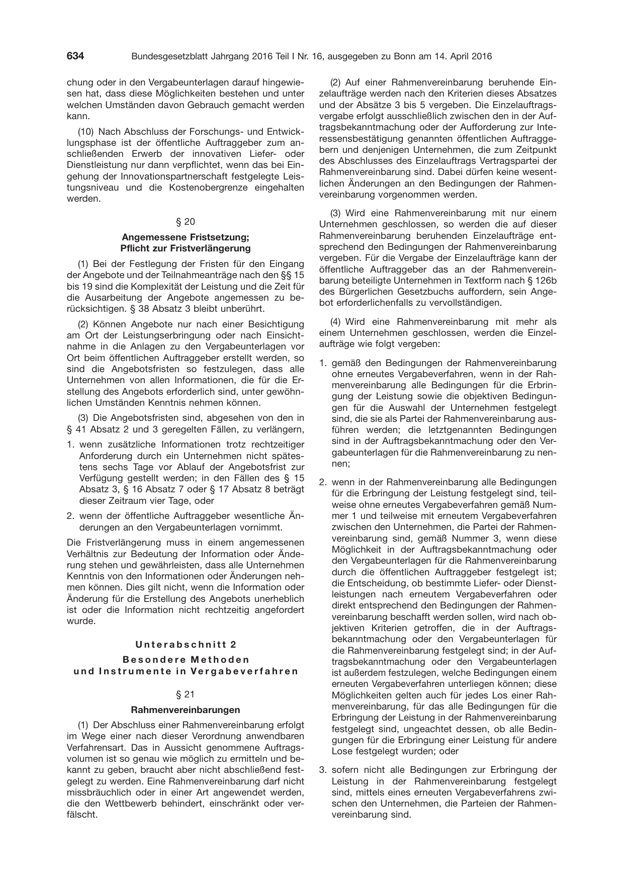 BGBl. 2016, Seite 634 — Originalseite als Abbildung