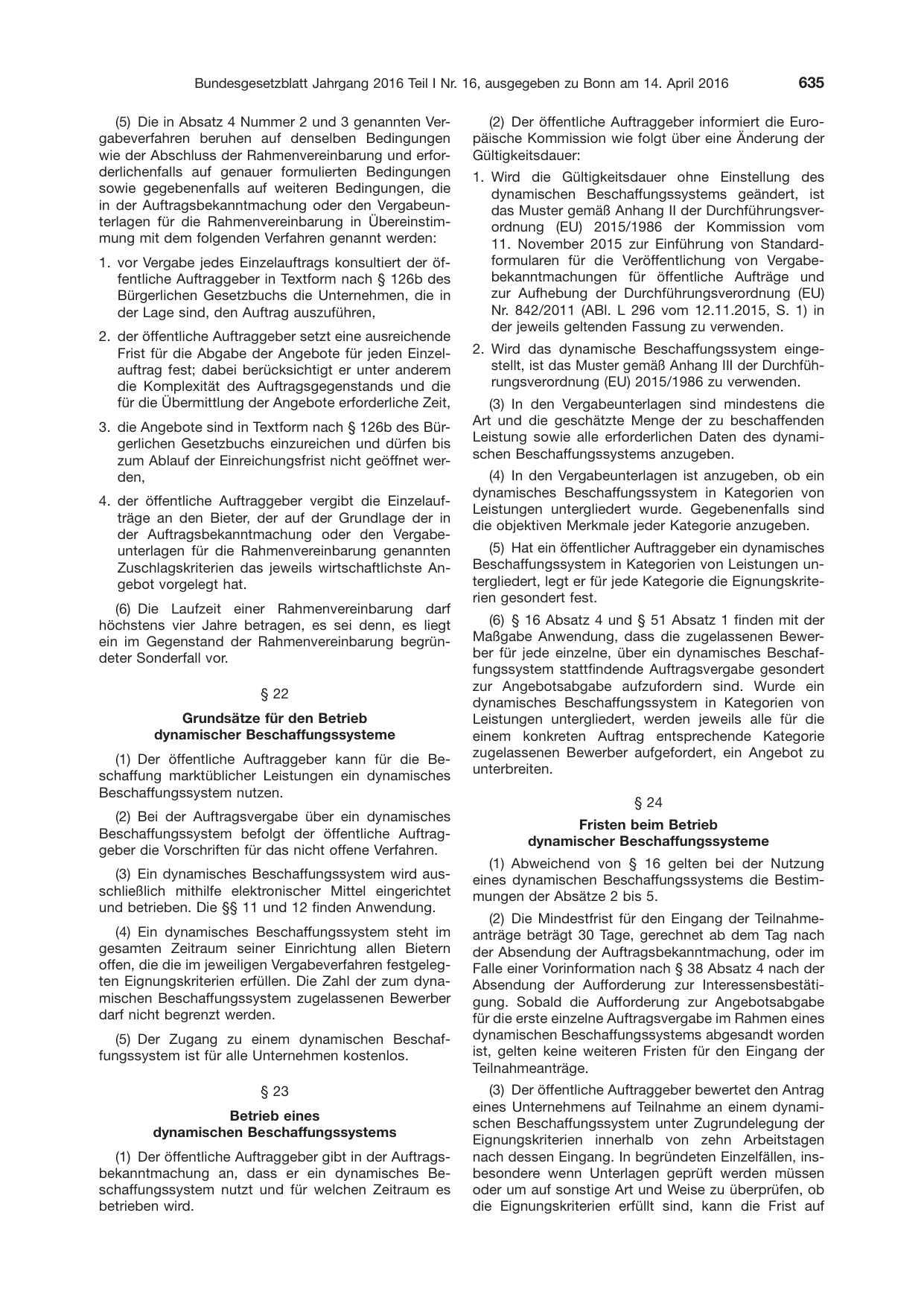 BGBl. 2016, Seite 635 — Originalseite als Abbildung