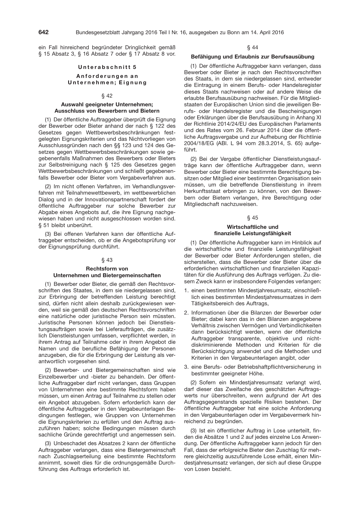 BGBl. 2016, Seite 642 — Originalseite als Abbildung