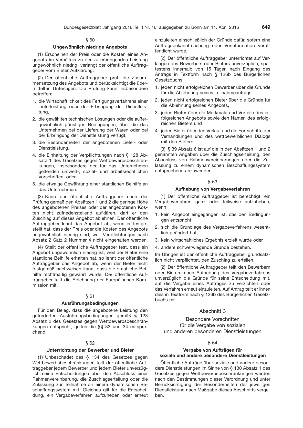 BGBl. 2016, Seite 649 — Originalseite als Abbildung