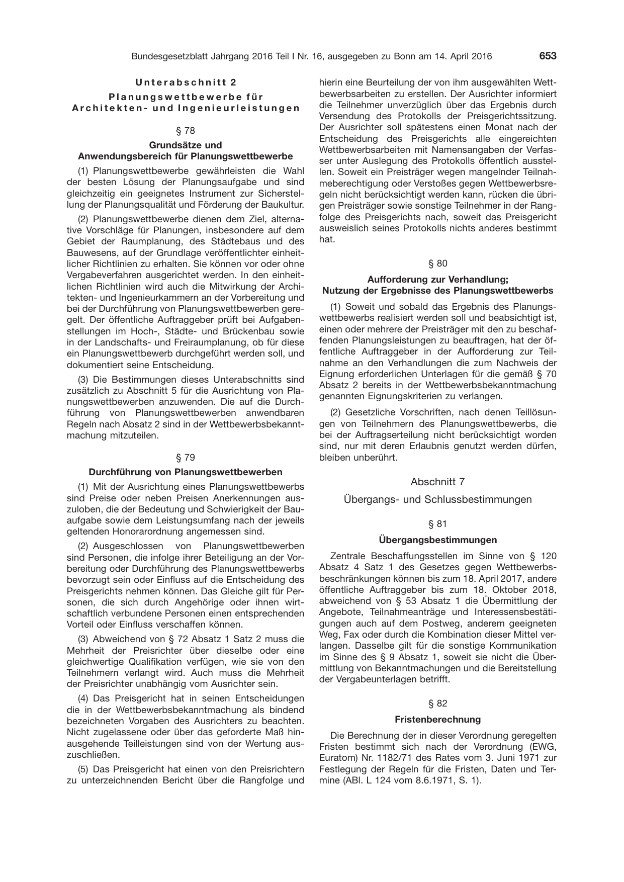 BGBl. 2016, Seite 653 — Originalseite als Abbildung