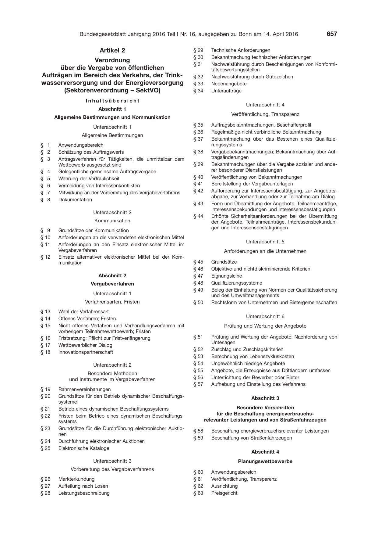 BGBl. 2016, Seite 657 — Originalseite als Abbildung