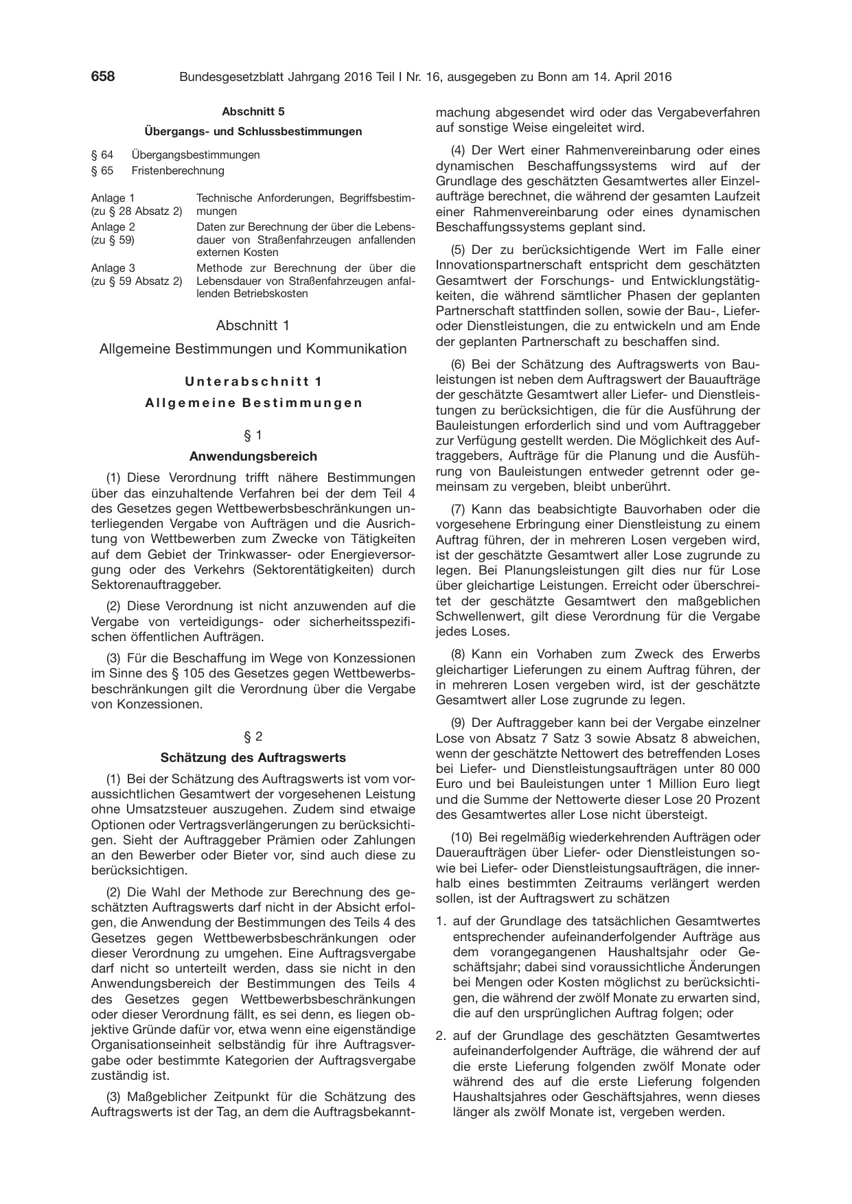 BGBl. 2016, Seite 658 — Originalseite als Abbildung
