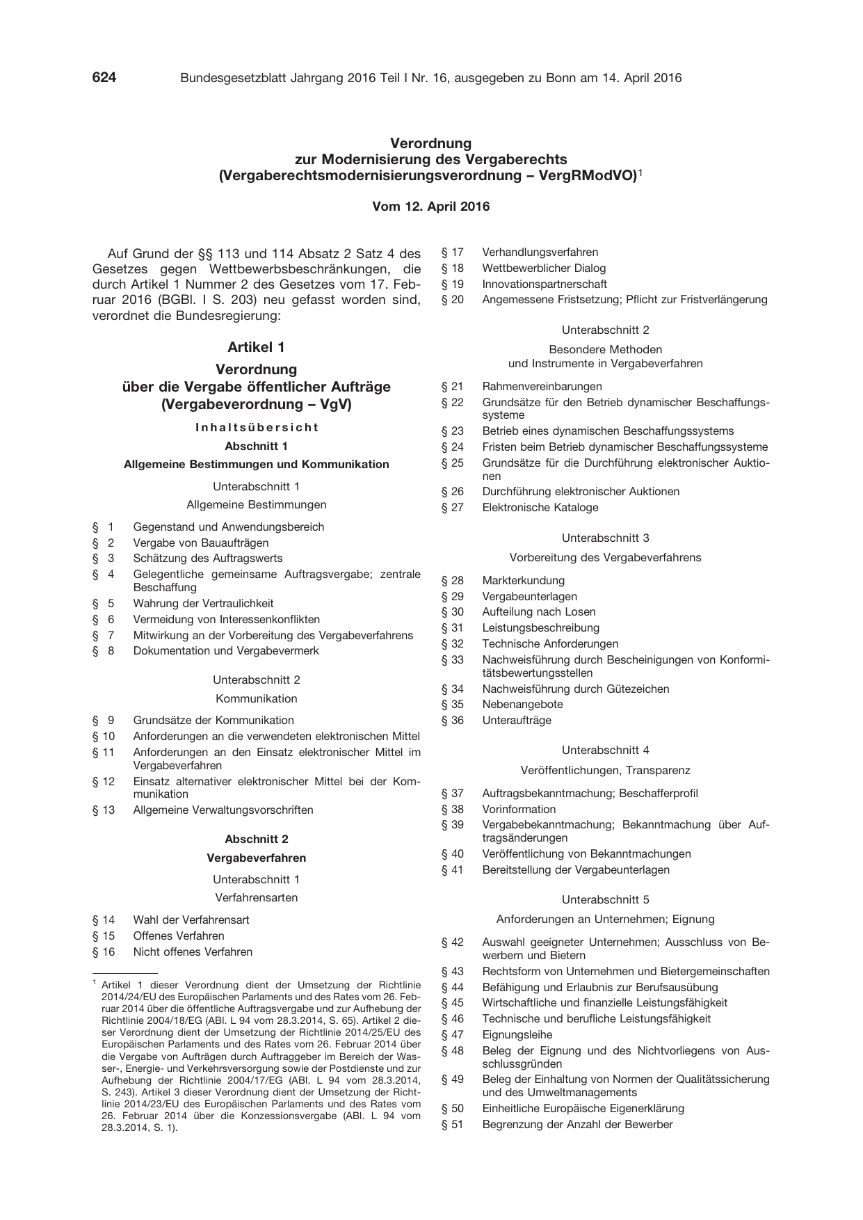 BGBl. 2016, Seite 624 — Originalseite als Abbildung