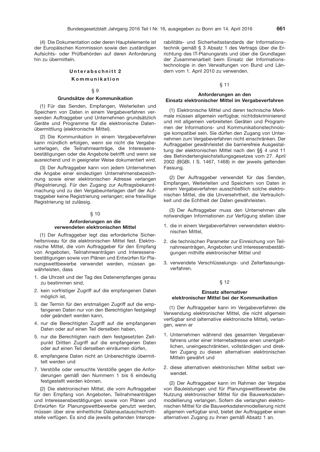 BGBl. 2016, Seite 661 — Originalseite als Abbildung