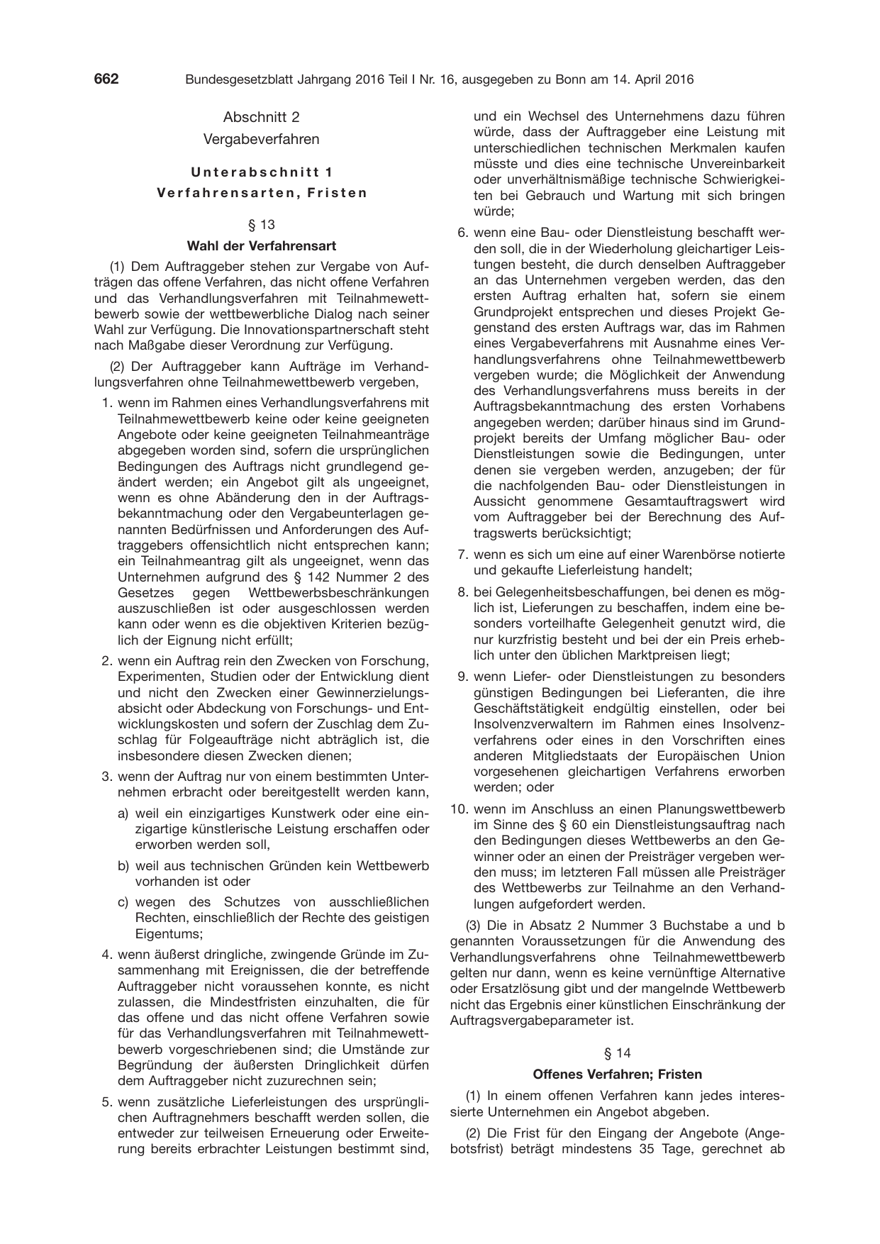 BGBl. 2016, Seite 662 — Originalseite als Abbildung