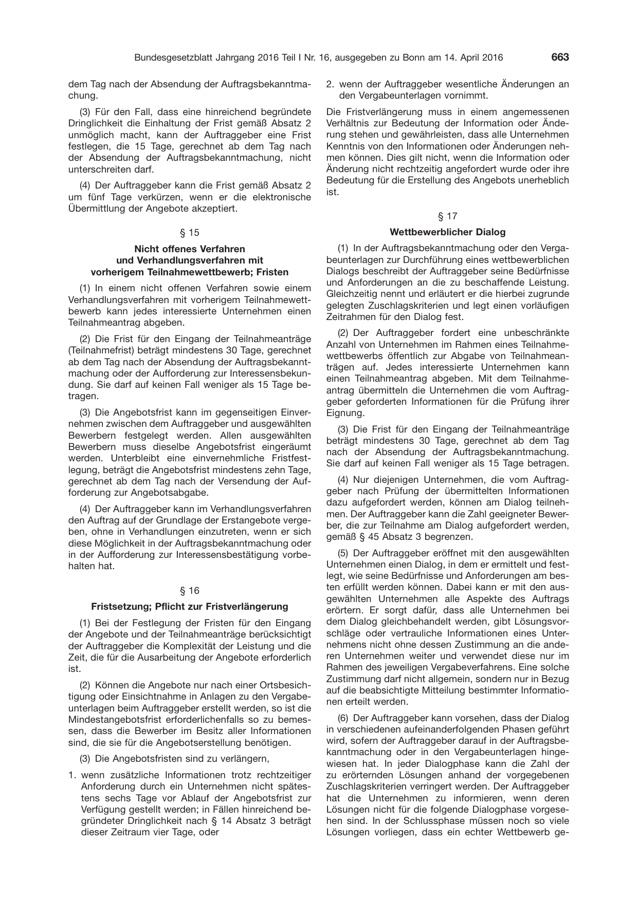BGBl. 2016, Seite 663 — Originalseite als Abbildung
