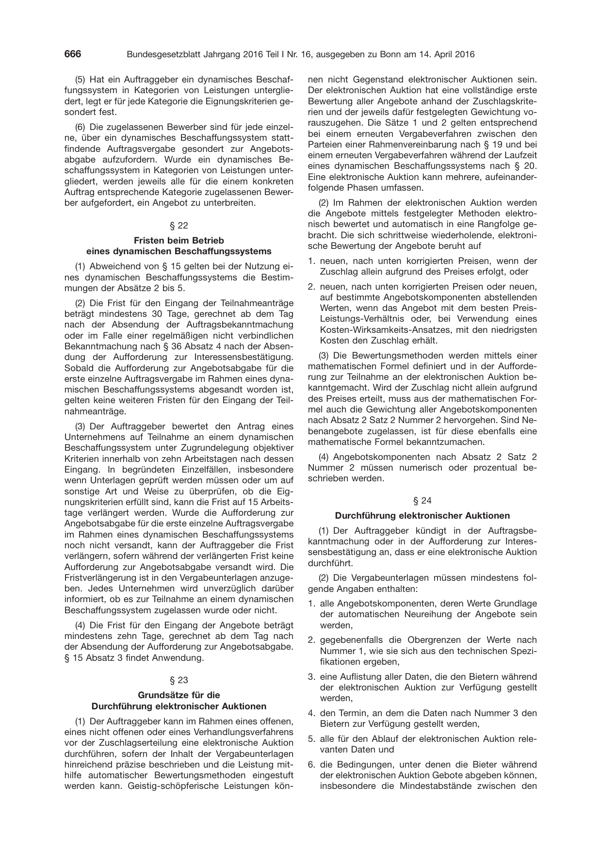 BGBl. 2016, Seite 666 — Originalseite als Abbildung