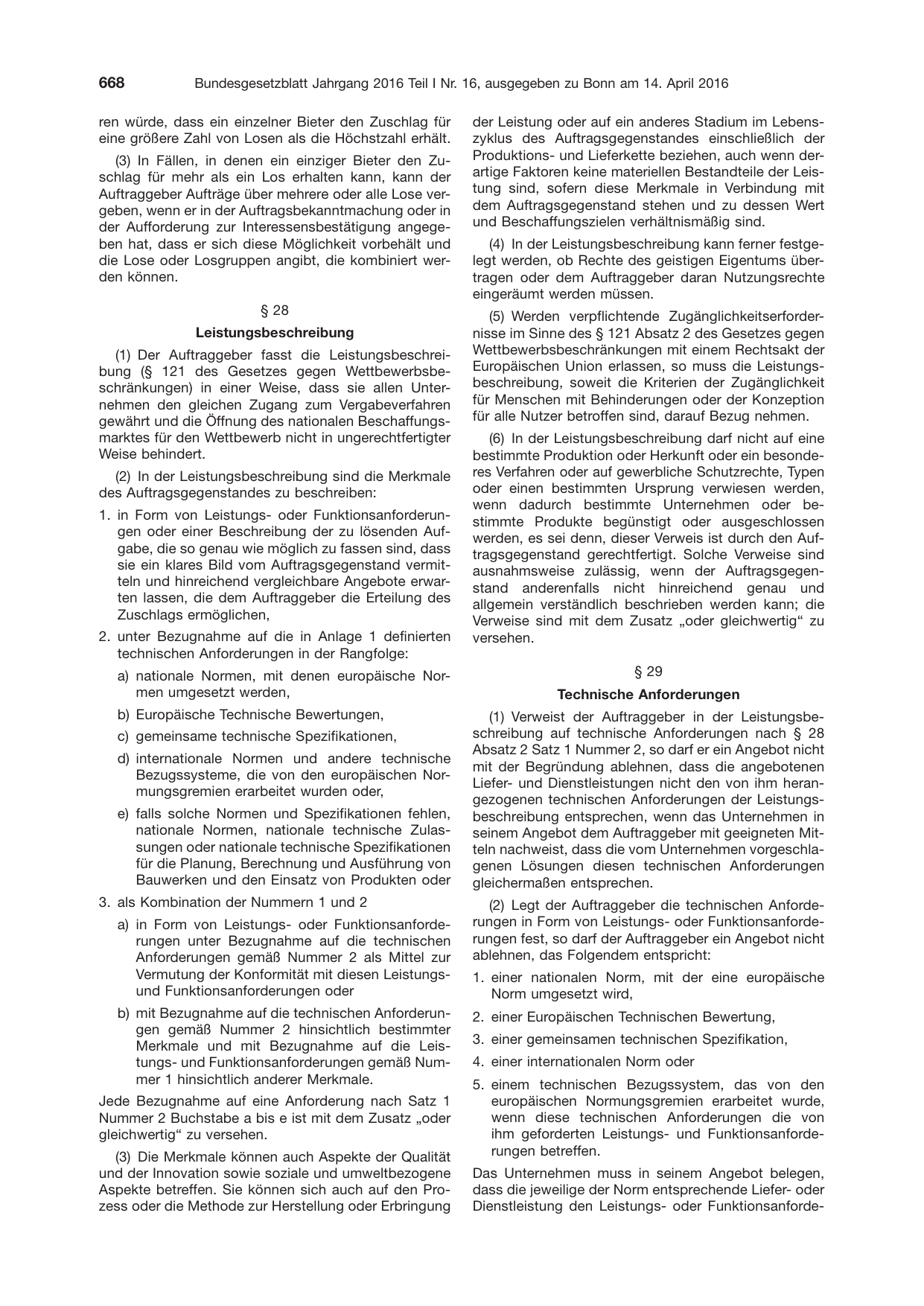 BGBl. 2016, Seite 668 — Originalseite als Abbildung