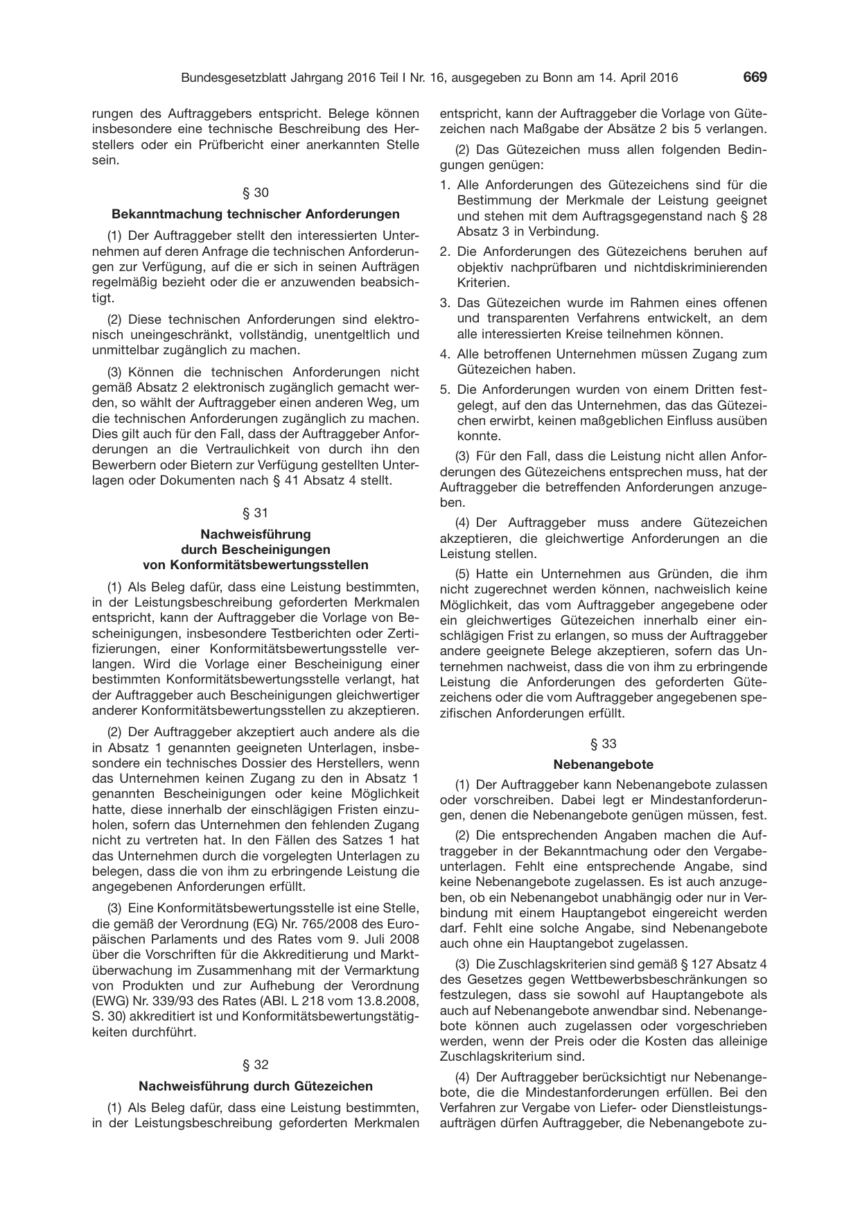 BGBl. 2016, Seite 669 — Originalseite als Abbildung