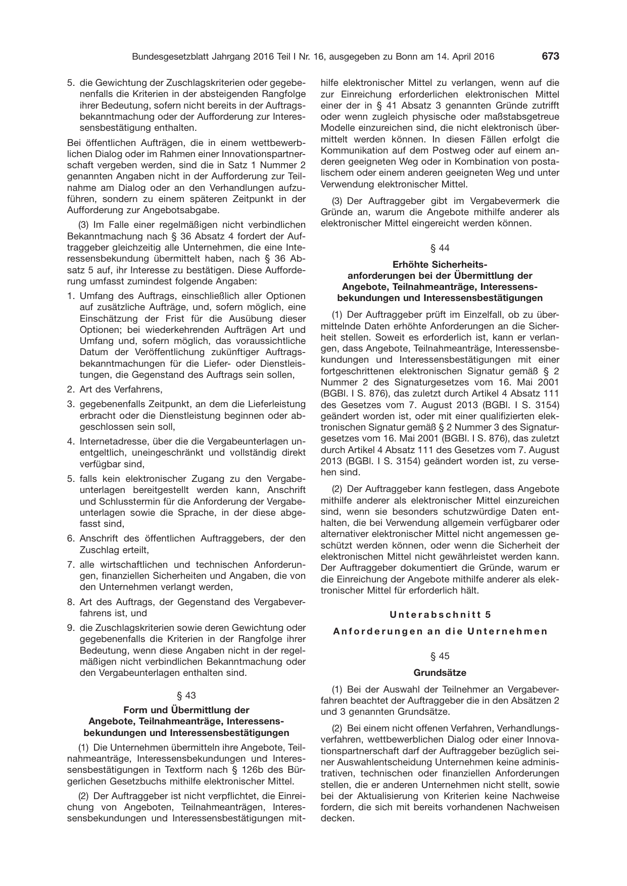 BGBl. 2016, Seite 673 — Originalseite als Abbildung