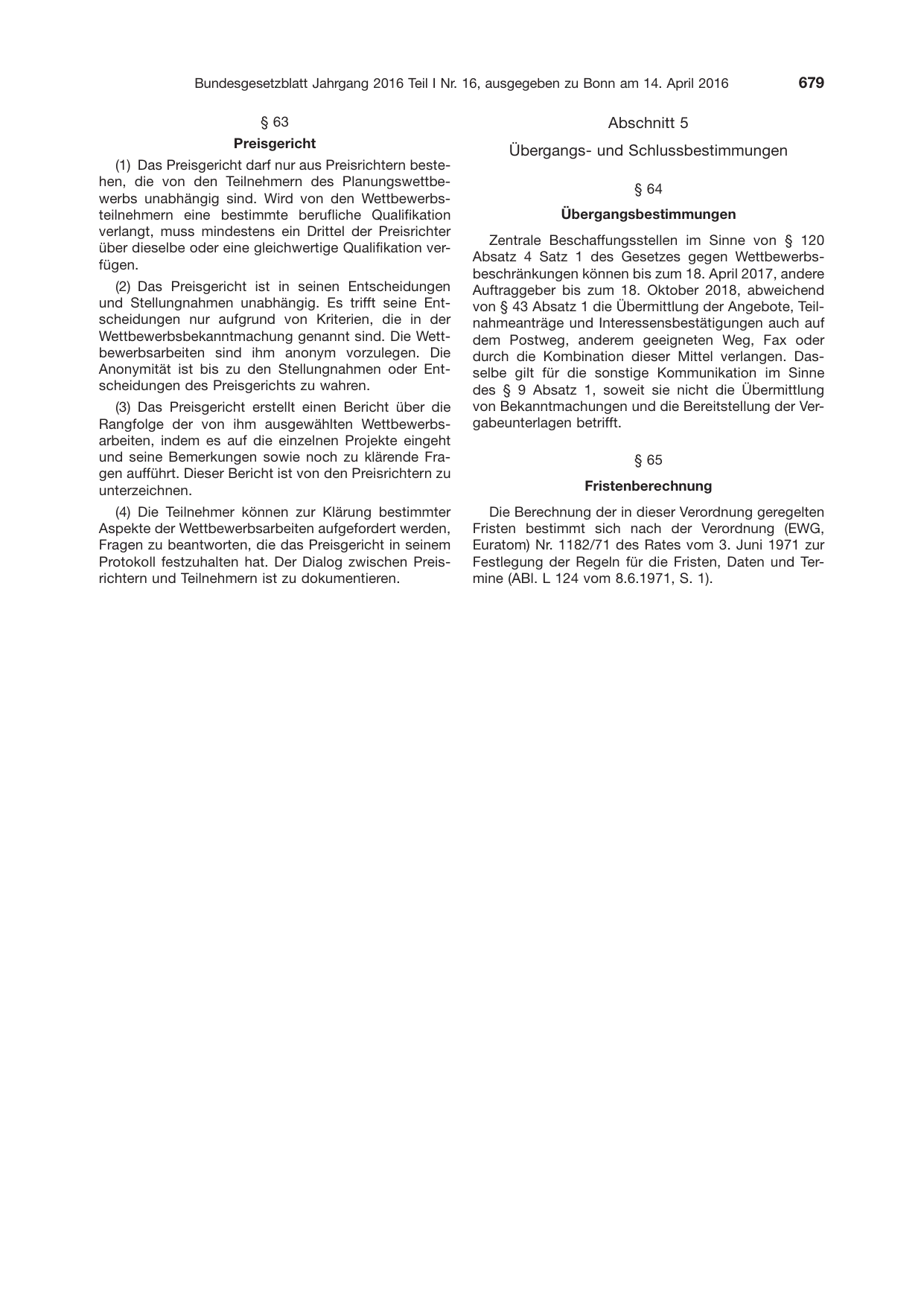 BGBl. 2016, Seite 679 — Originalseite als Abbildung