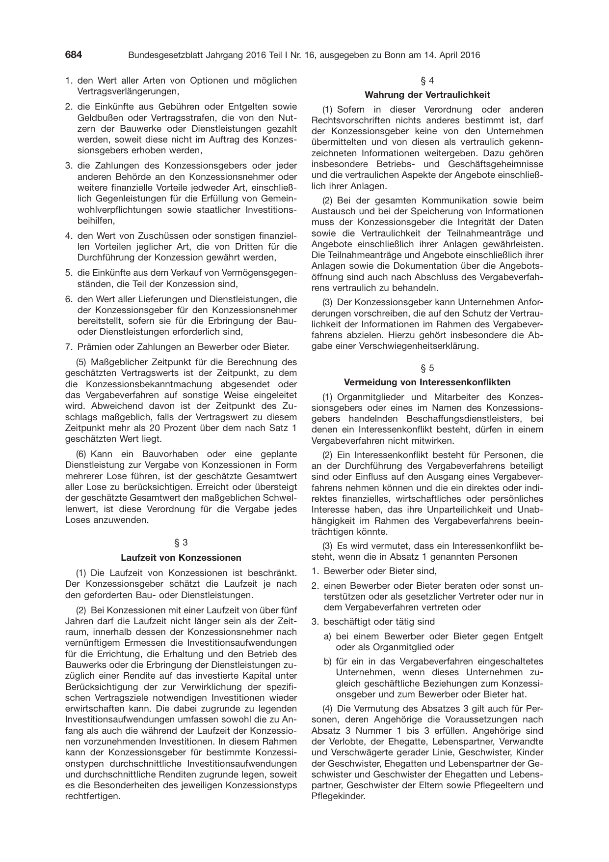 BGBl. 2016, Seite 684 — Originalseite als Abbildung