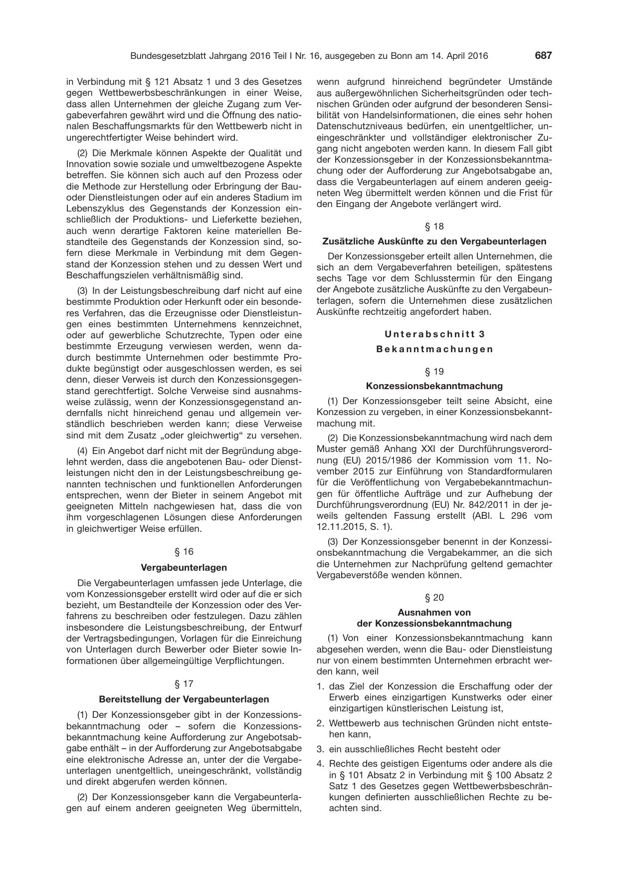 BGBl. 2016, Seite 687 — Originalseite als Abbildung