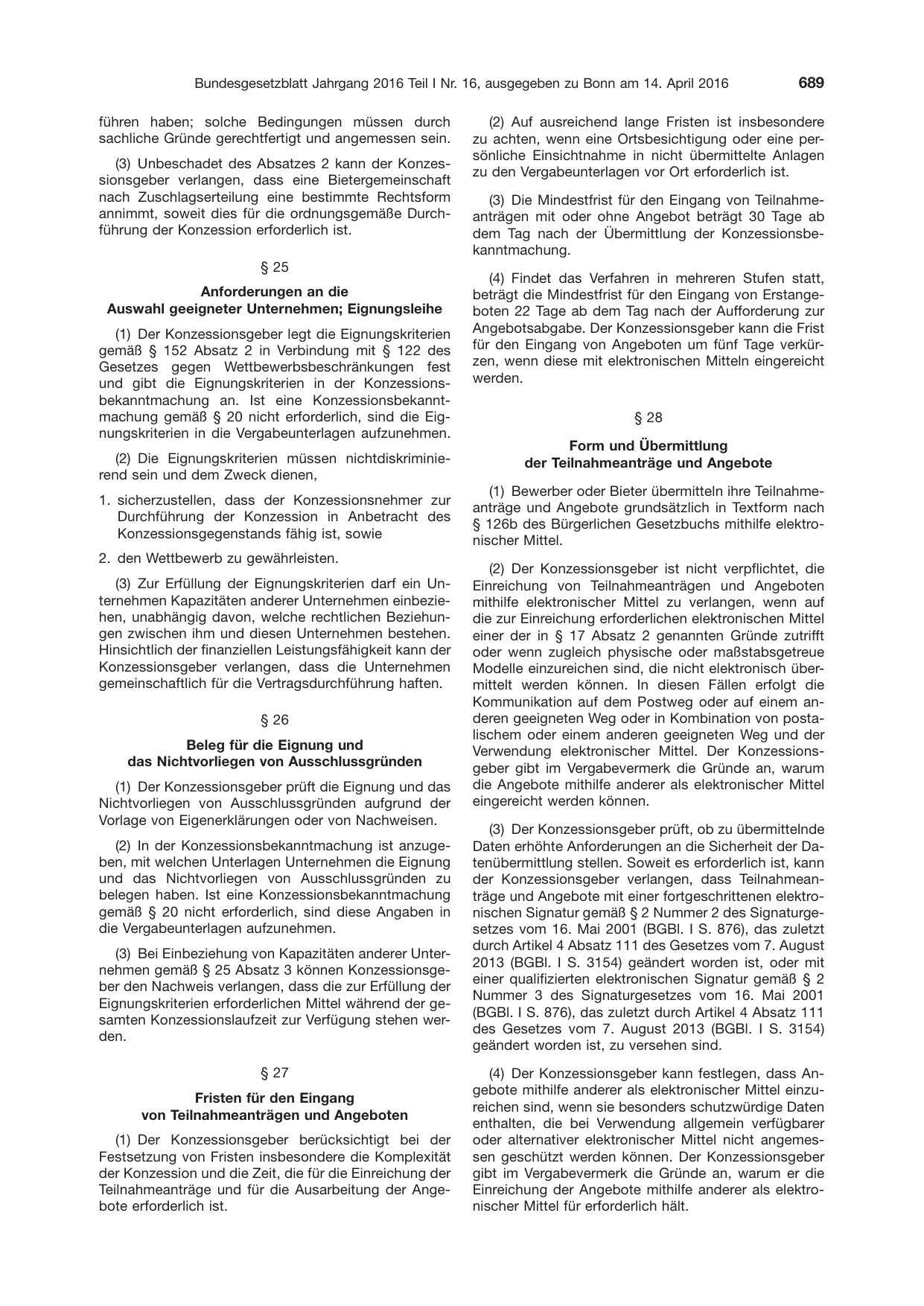 BGBl. 2016, Seite 689 — Originalseite als Abbildung