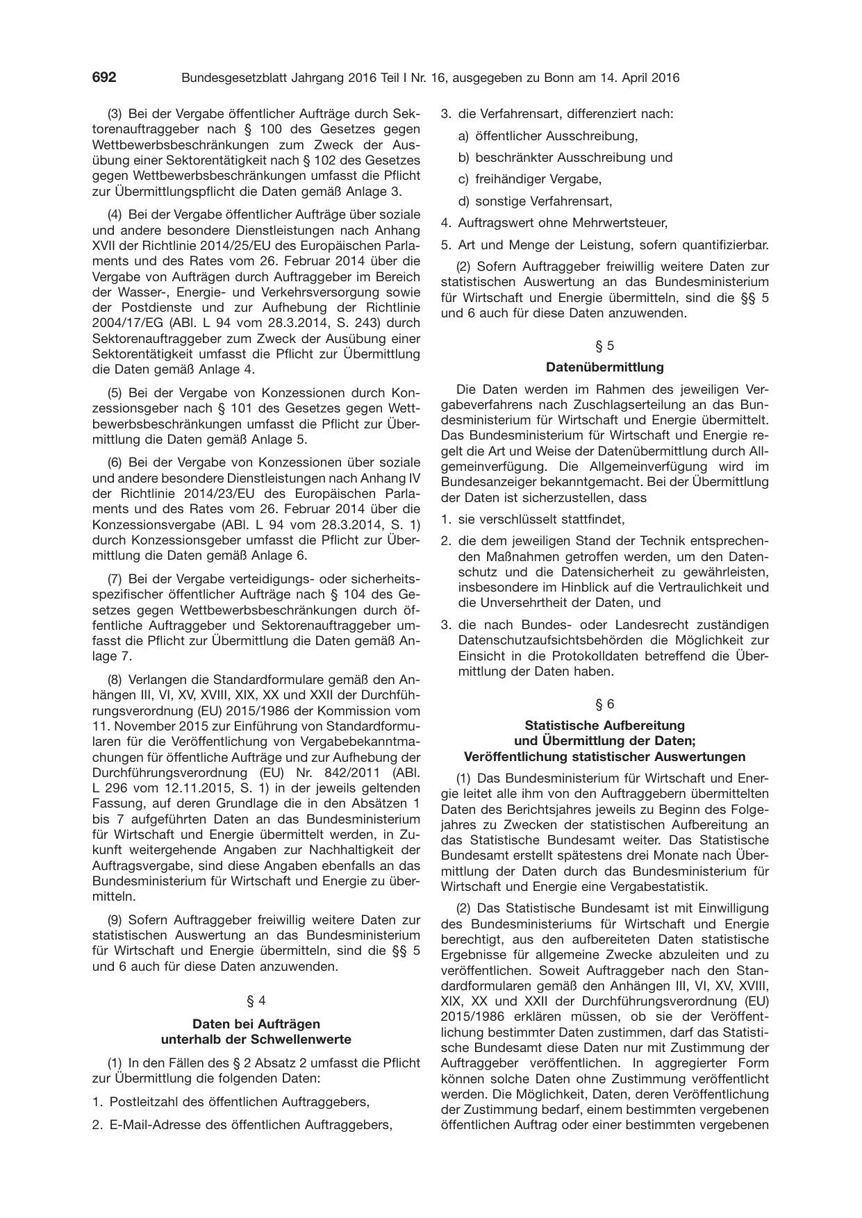 BGBl. 2016, Seite 692 — Originalseite als Abbildung