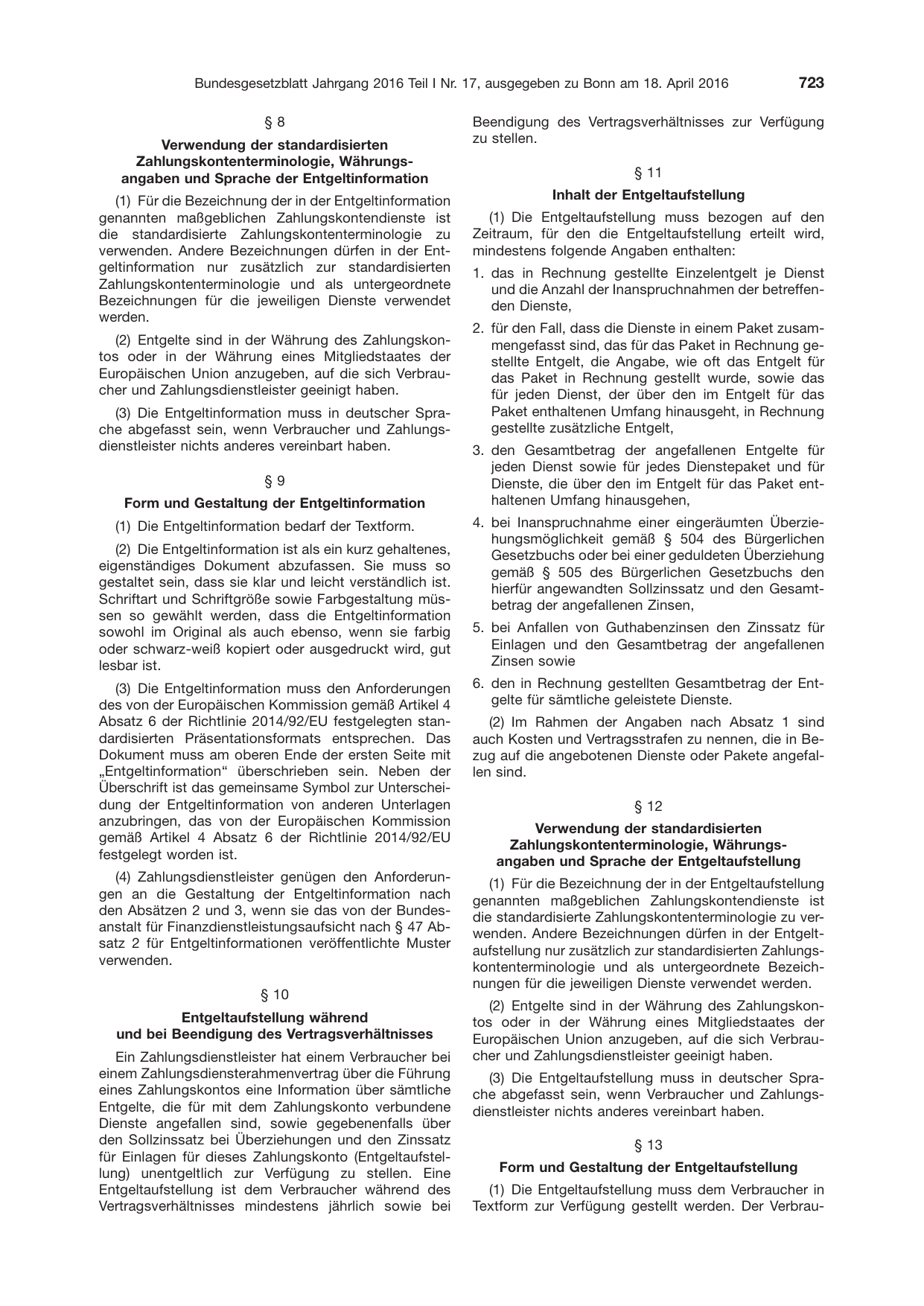 BGBl. 2016, Seite 723 — Originalseite als Abbildung