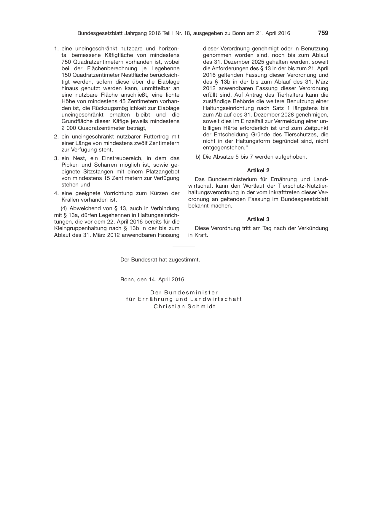 BGBl. 2016, Seite 759 — Originalseite als Abbildung
