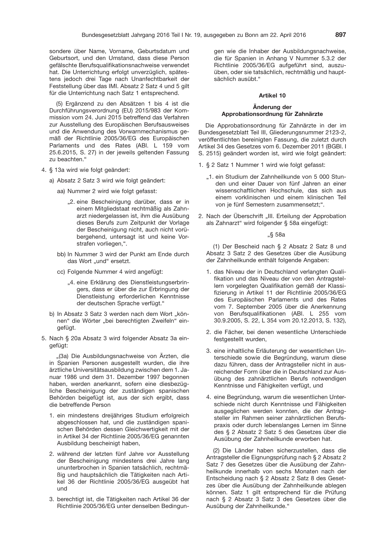 BGBl. 2016, Seite 897 — Originalseite als Abbildung