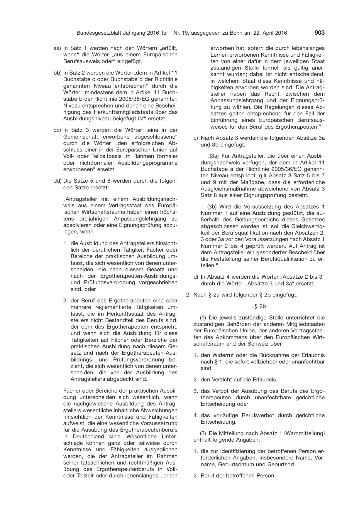 BGBl. 2016, Seite 903 — Originalseite als Abbildung
