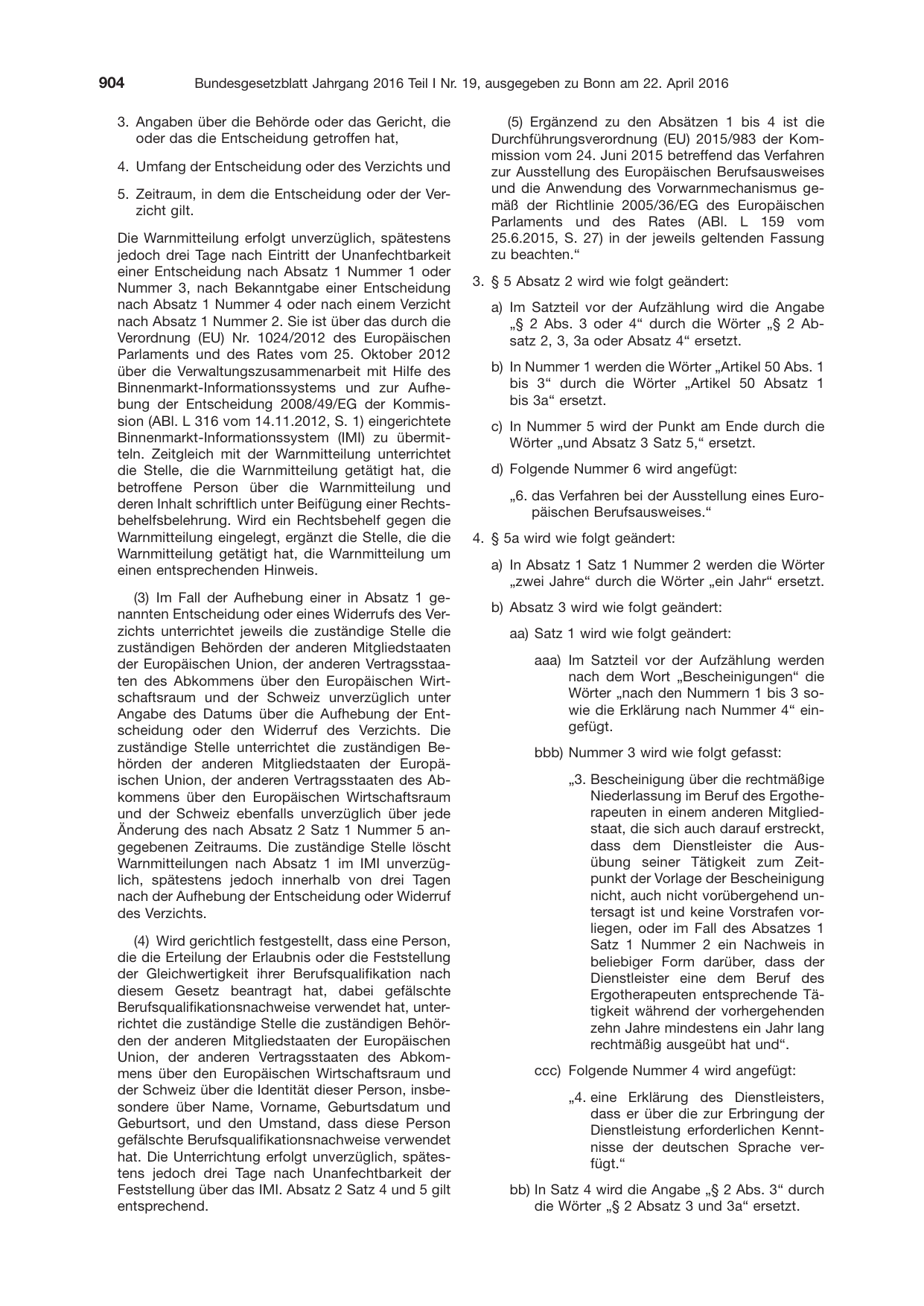 BGBl. 2016, Seite 904 — Originalseite als Abbildung