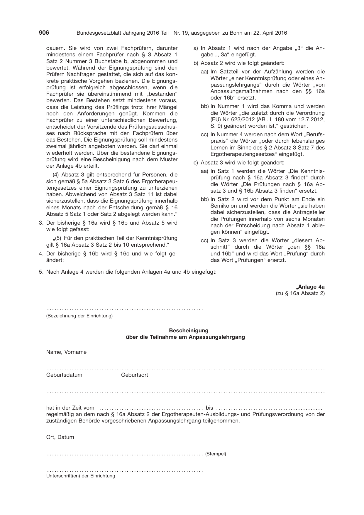 BGBl. 2016, Seite 906 — Originalseite als Abbildung