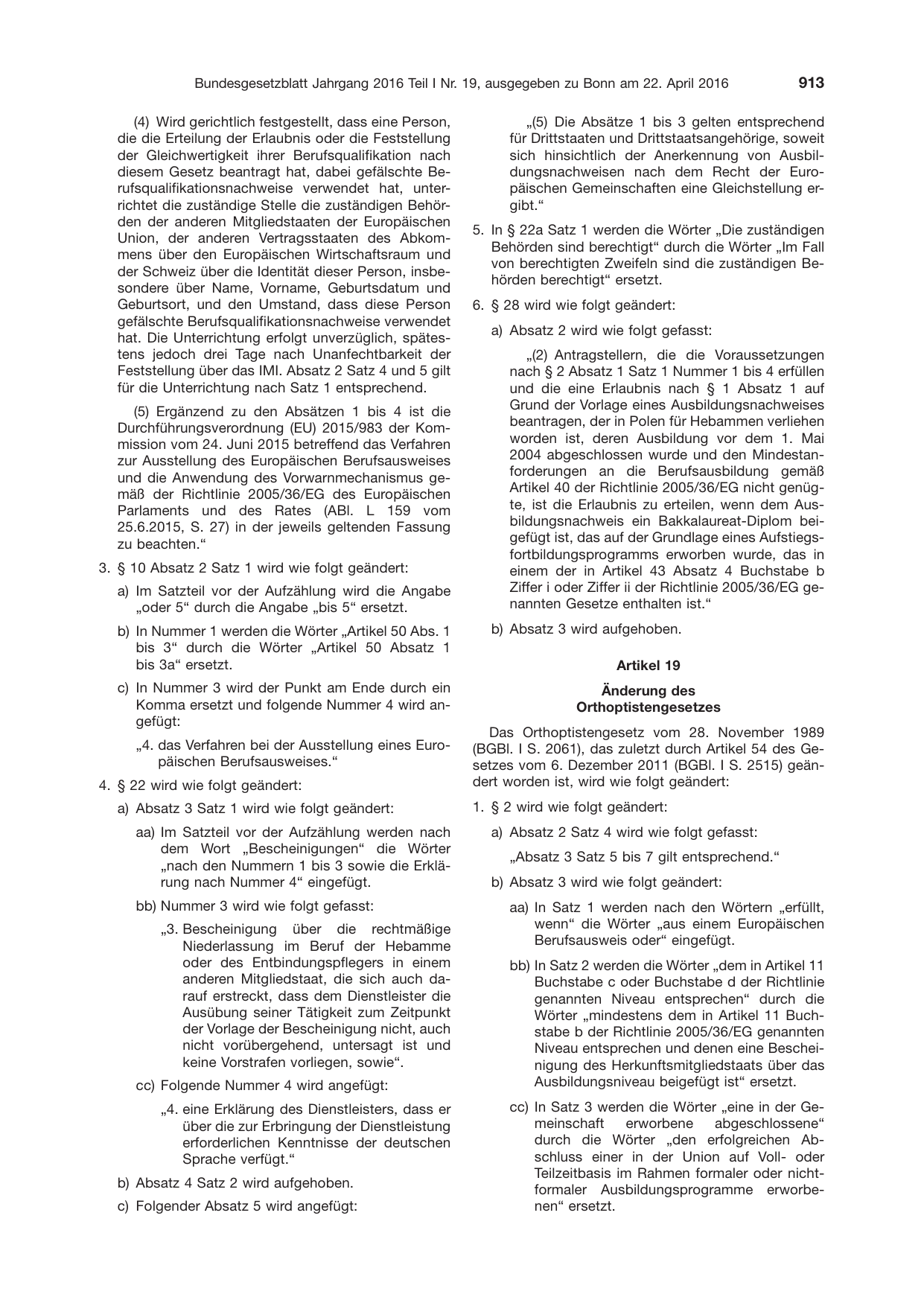 BGBl. 2016, Seite 913 — Originalseite als Abbildung