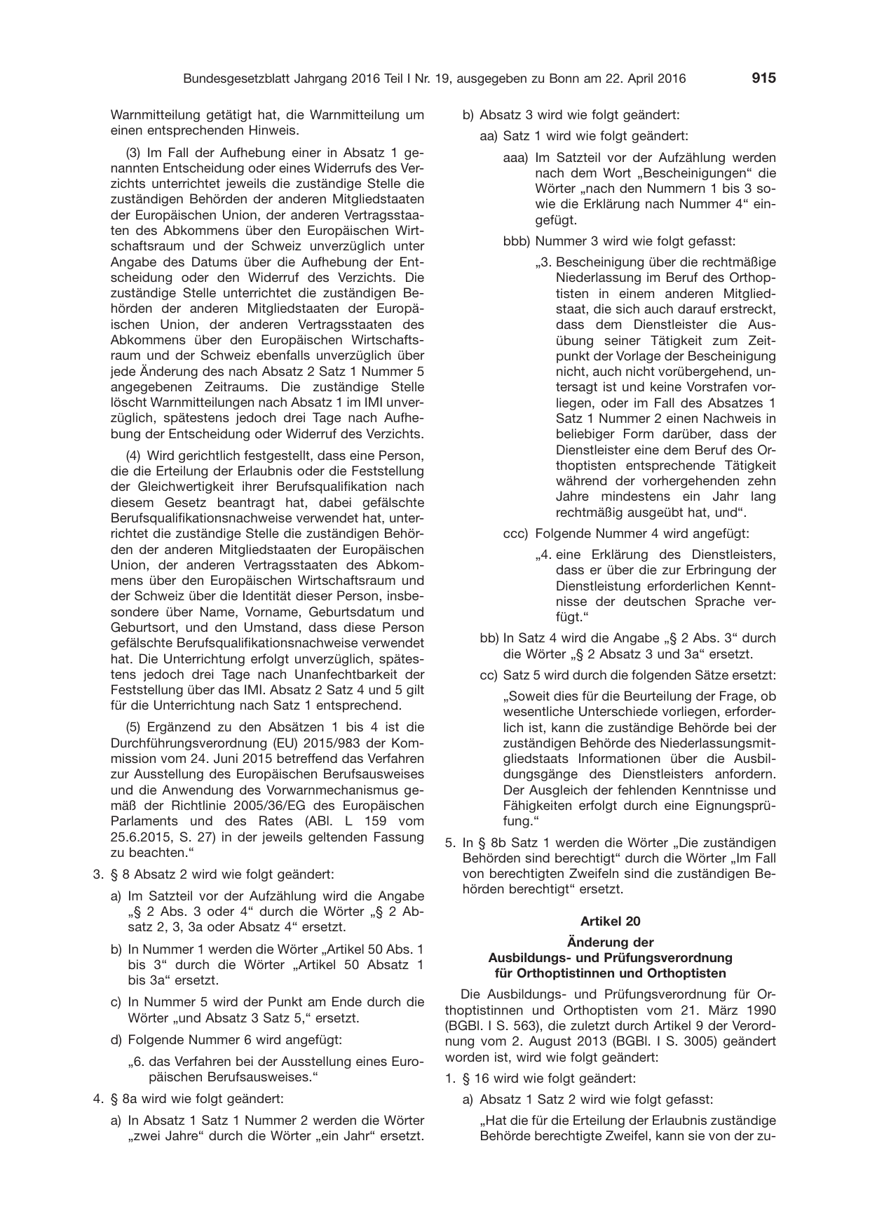 BGBl. 2016, Seite 915 — Originalseite als Abbildung