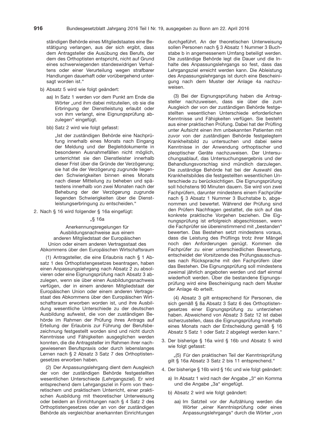 BGBl. 2016, Seite 916 — Originalseite als Abbildung