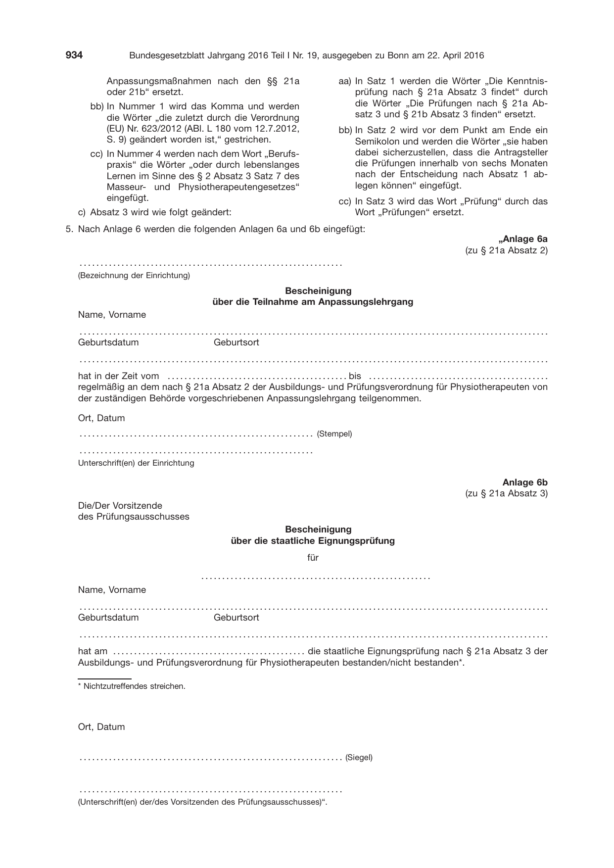 BGBl. 2016, Seite 934 — Originalseite als Abbildung