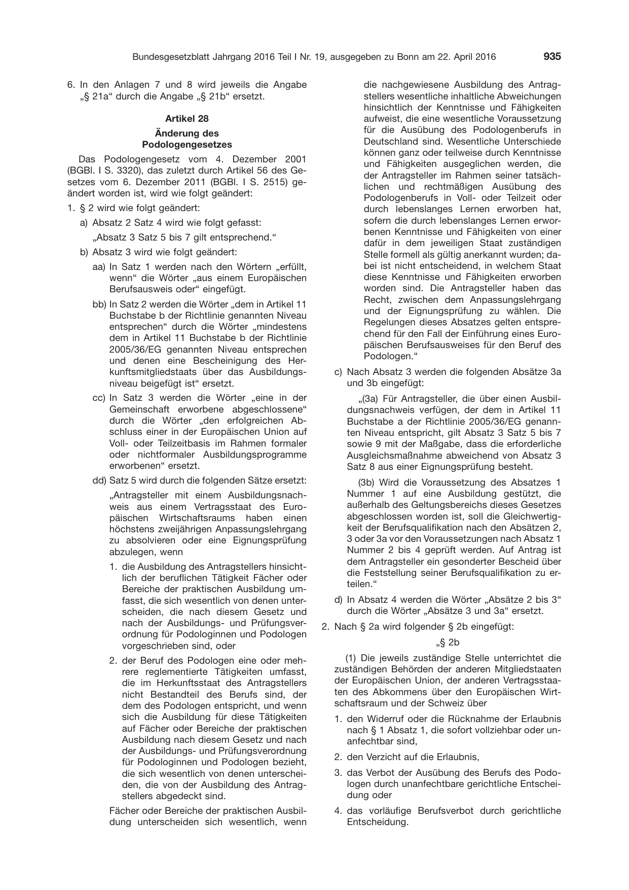 BGBl. 2016, Seite 935 — Originalseite als Abbildung