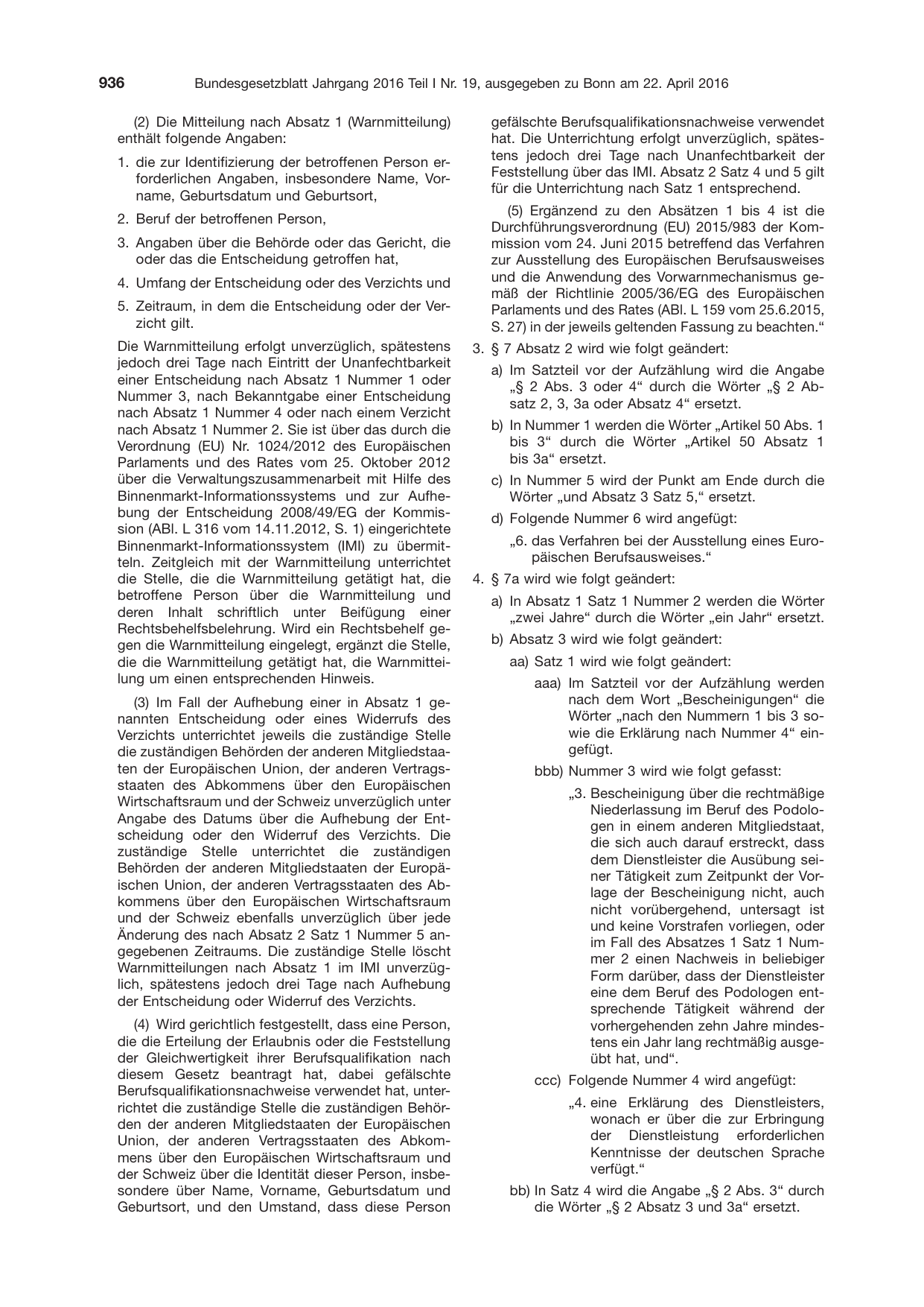 BGBl. 2016, Seite 936 — Originalseite als Abbildung